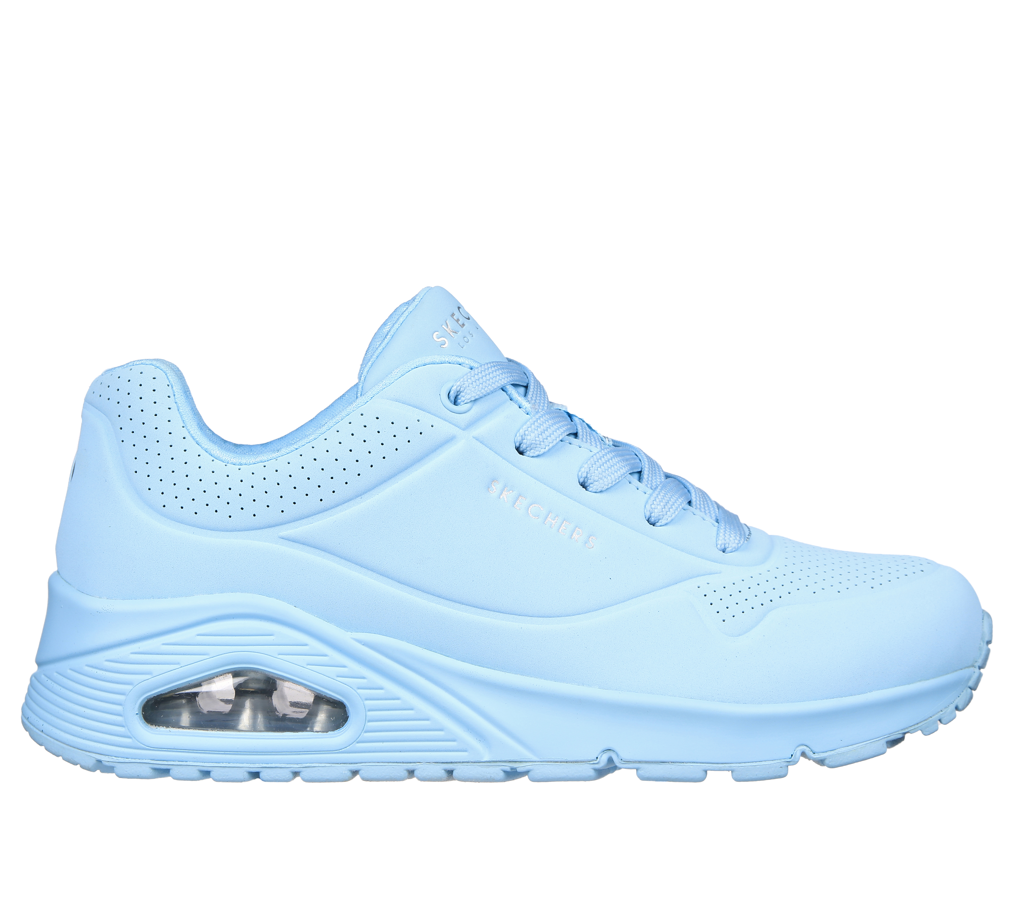 Skechers Women's Uno - Stand on Air Sneaker in Light Blue, Size 2 | Textile/Synthetic