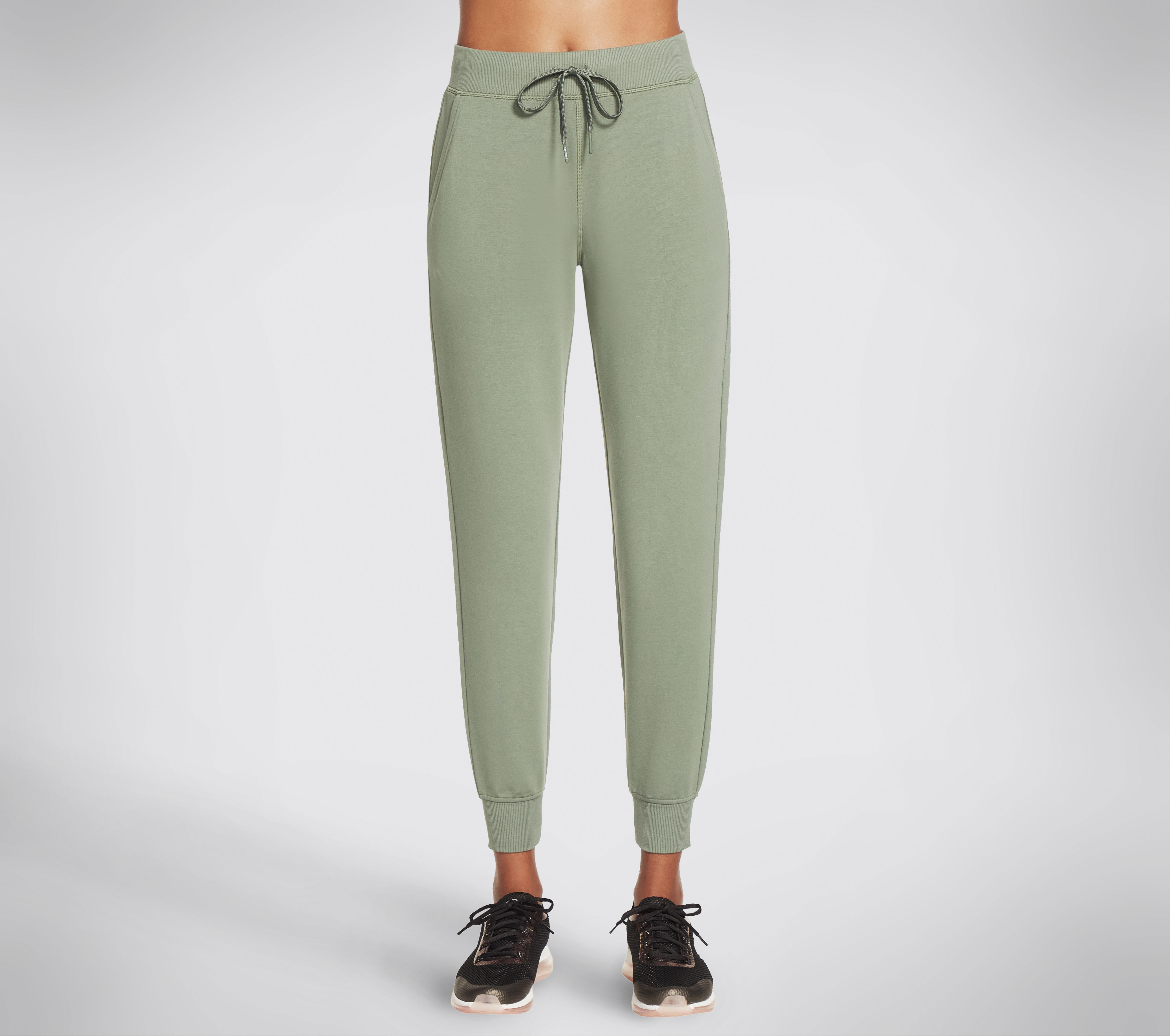 Skechers Women's SKECHLUXE Restful Jogger Pant in Light Green, Size Medium | Rayon/Polyester/Spandex