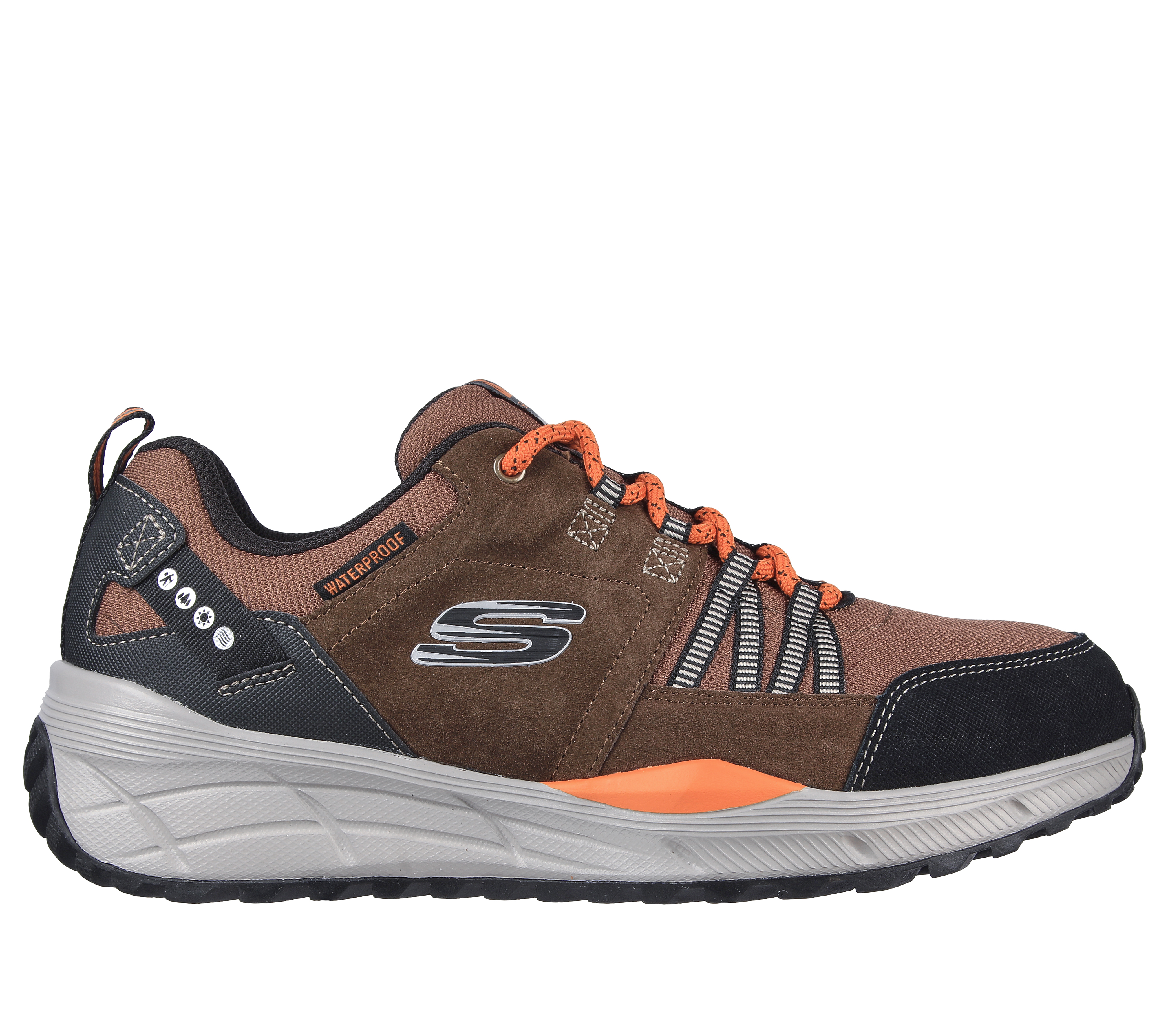 Skechers Men's Relaxed Fit: Equalizer 4.0 Trail - Kandala Sneaker in Brown/Black, Size 6.5 | Leather/Textile/Synthetic