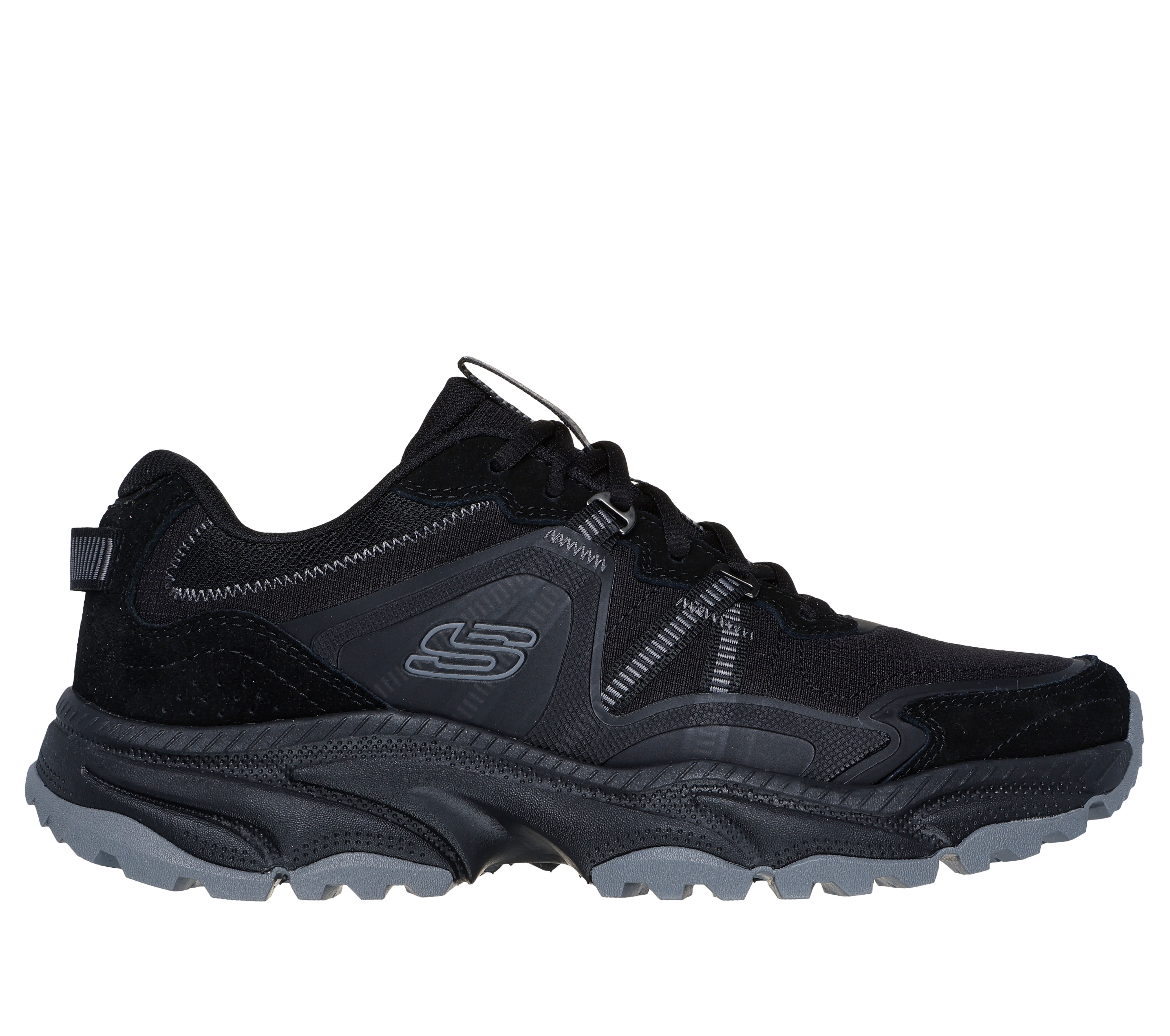 Skechers Men's Vigor AT - Richwood Sneaker in Black, Size 9.5 | Leather/Textile/Synthetic