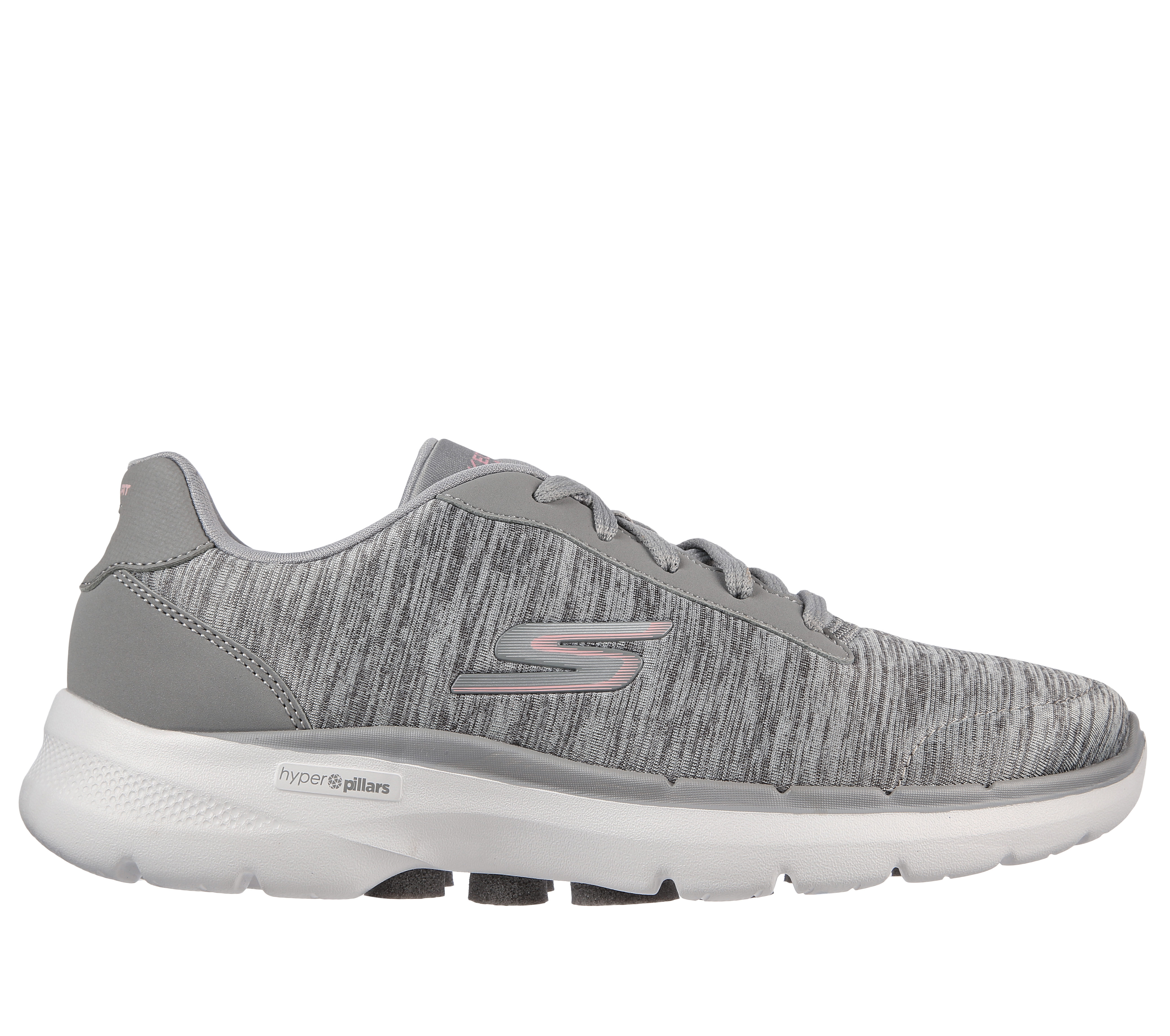 Skechers Women's GoWalk 6 - Magic Melody Sneaker in Gray, Size 5.5 | Textile/Synthetic, Machine Washable