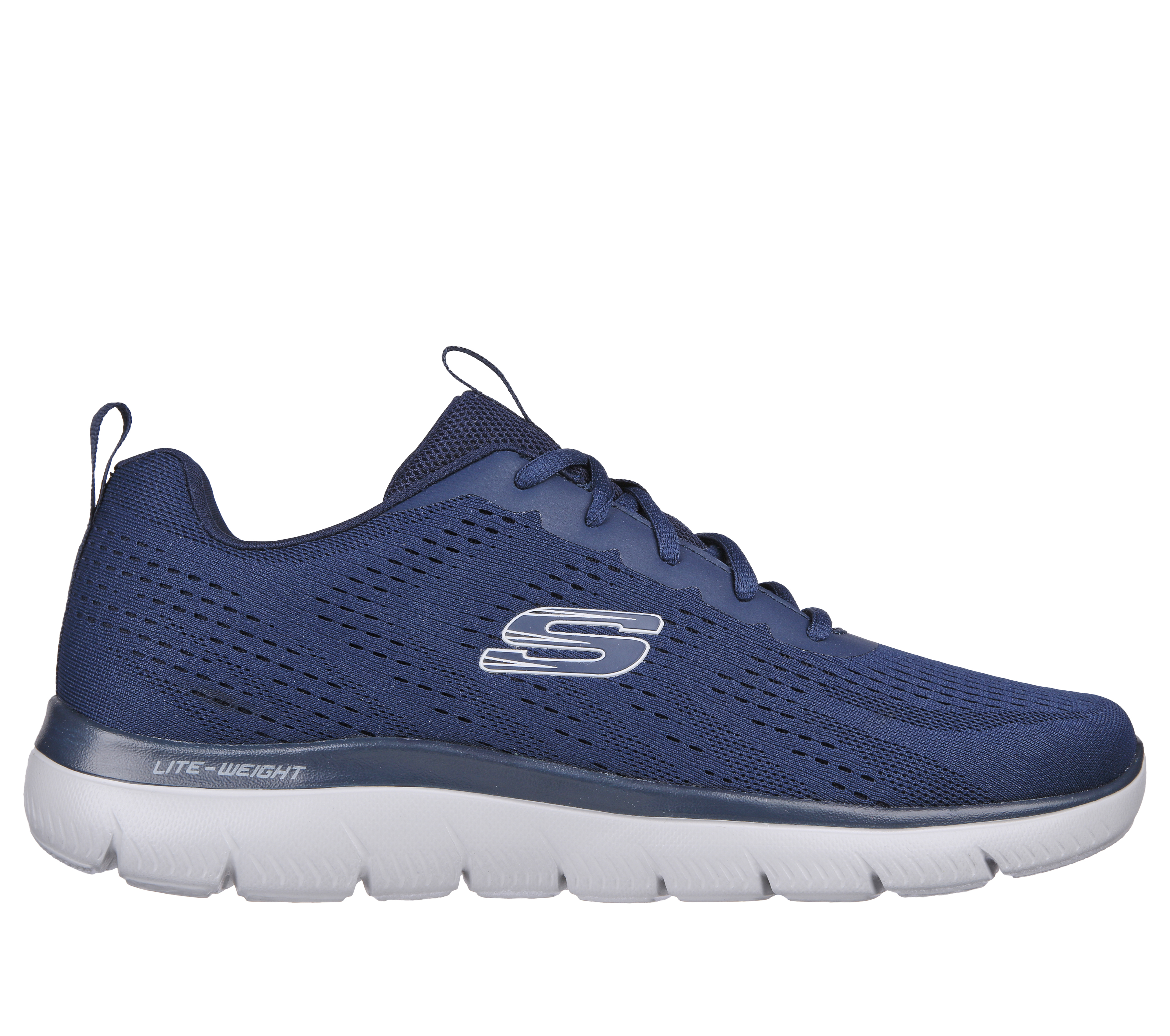 Skechers Men's Summits - Torre Sneaker in Navy Blue/Gray, Size 9.5 | Textile/Synthetic, Vegan, Machine Washable