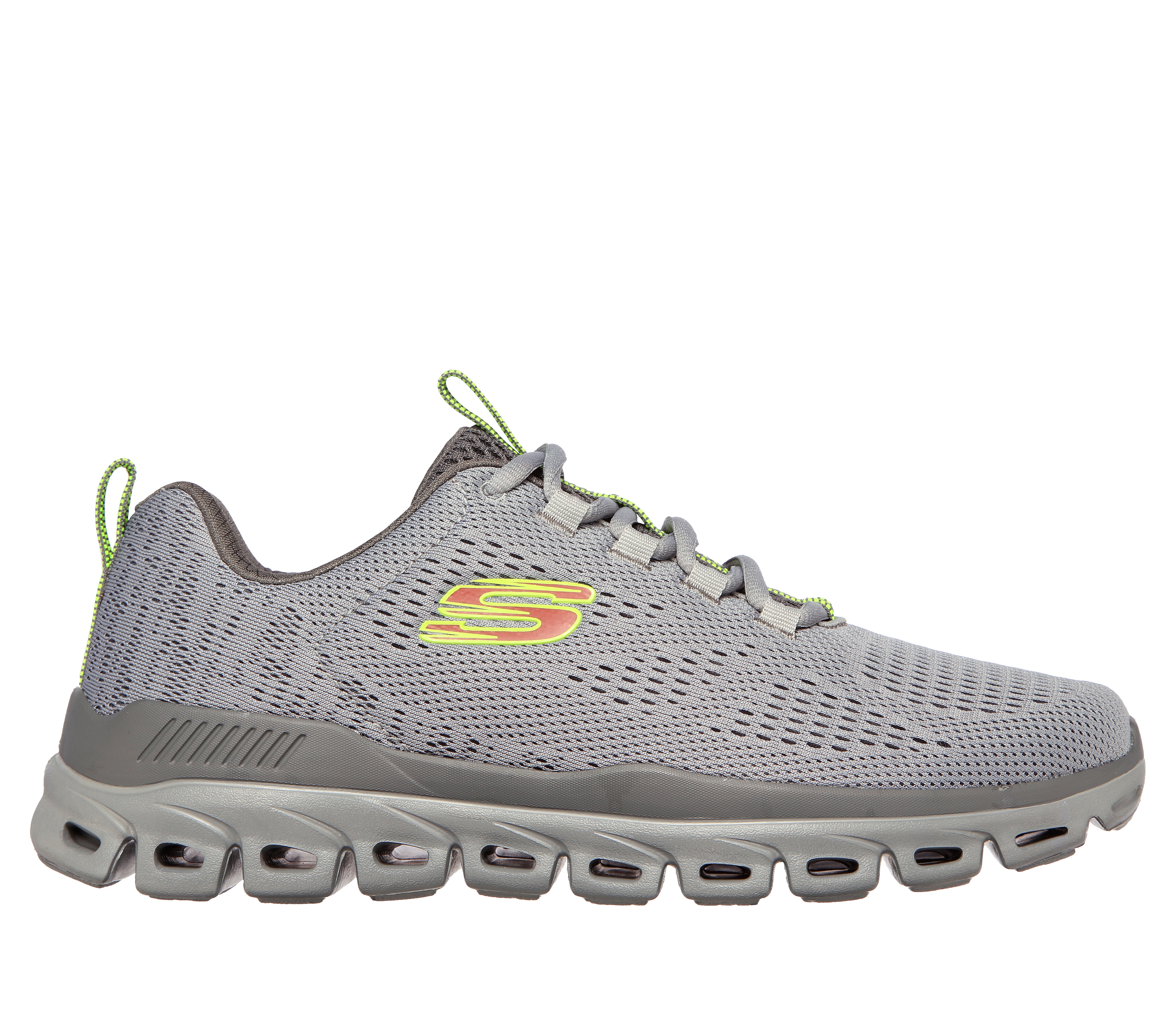 Skechers Men's Glide-Step - Fasten Up Sneaker in Gray, Size 9 | Textile/Leather, Vegan, Machine Washable