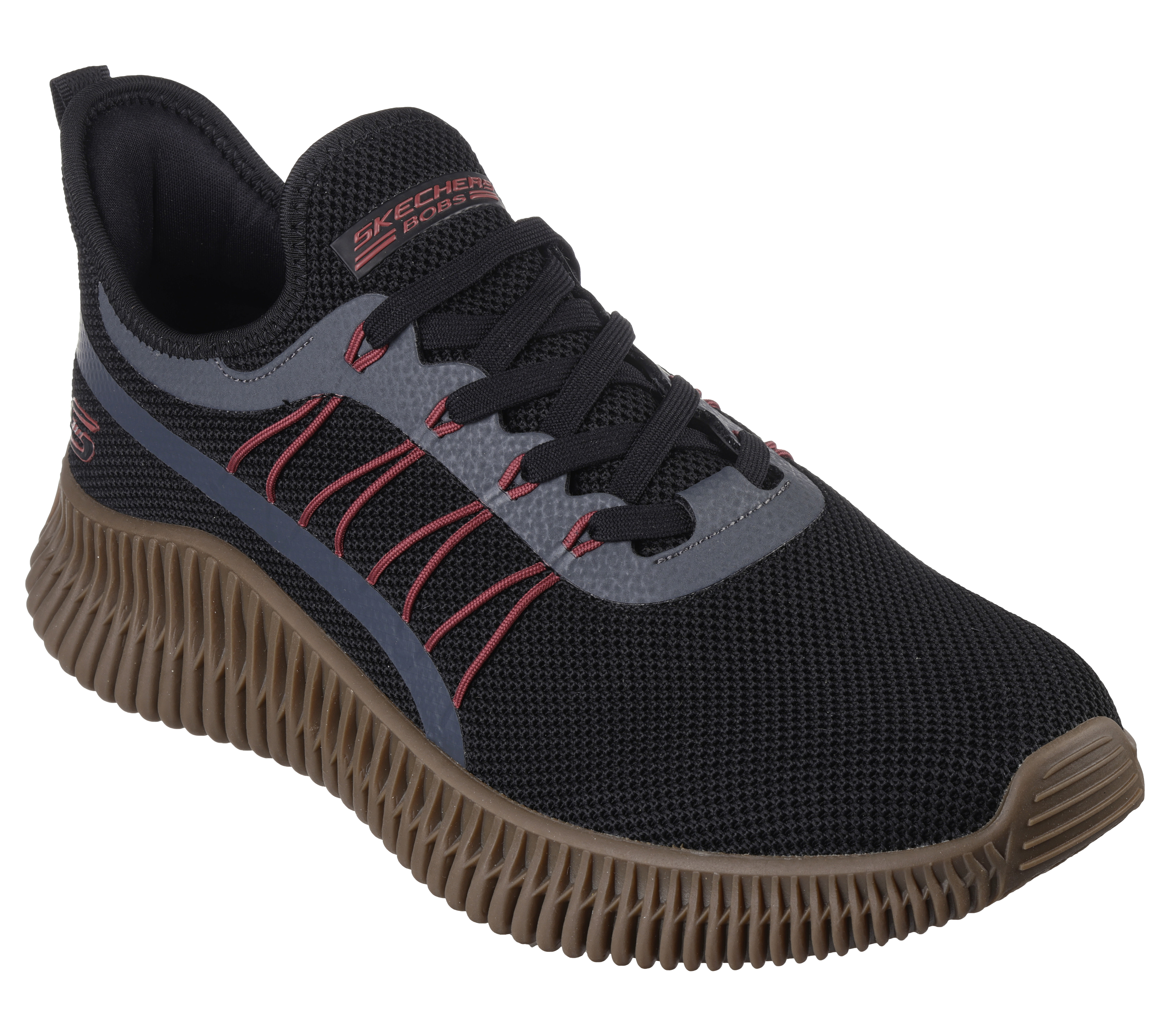 Skechers Men's BOBS Geo Sneaker in Black, Size 5.5 | Textile/Synthetic, Vegan, Machine Washable