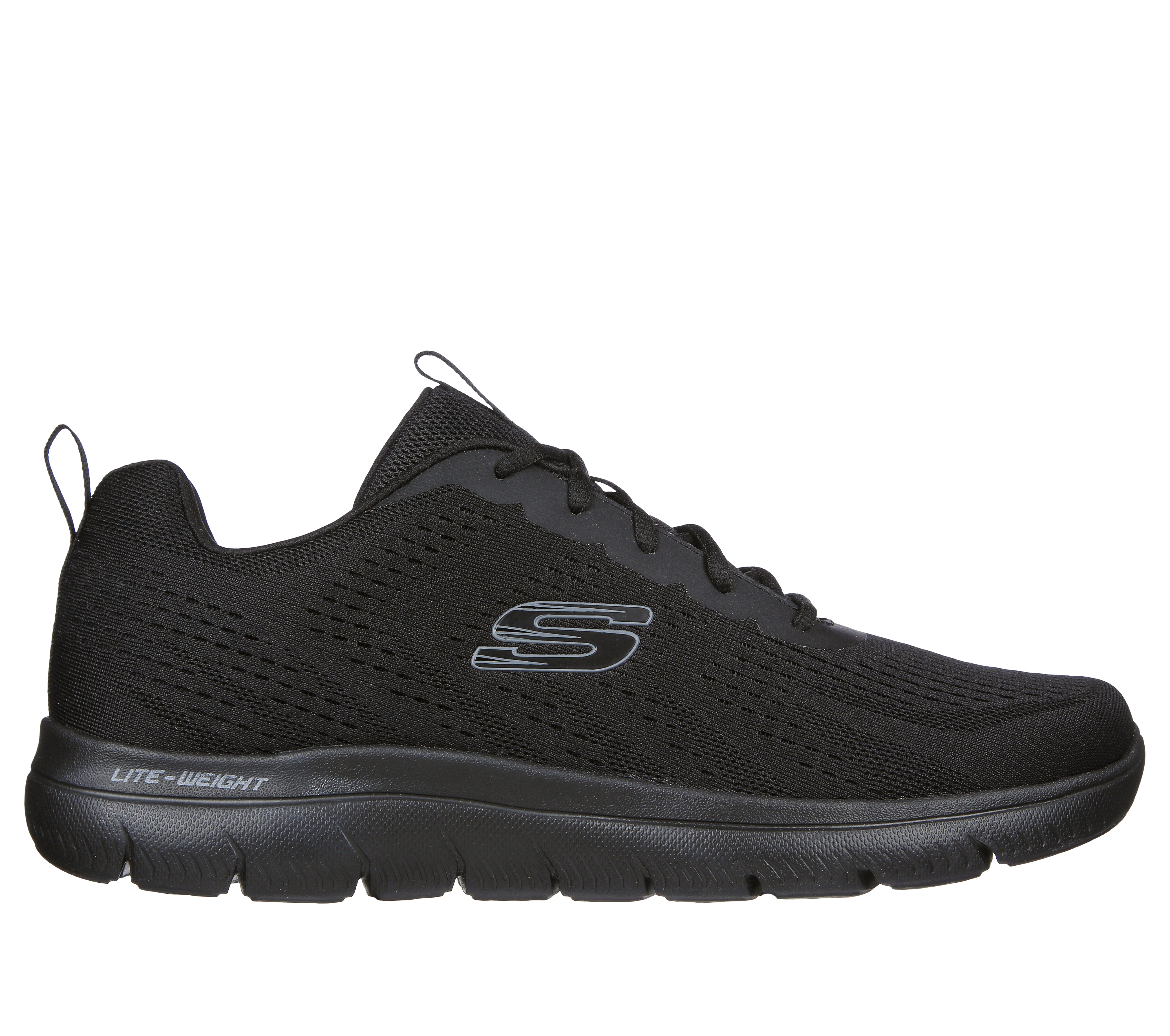 Skechers Men's Summits - Torre Sneaker in Black, Size 6.5 | Textile/Synthetic, Vegan, Machine Washable