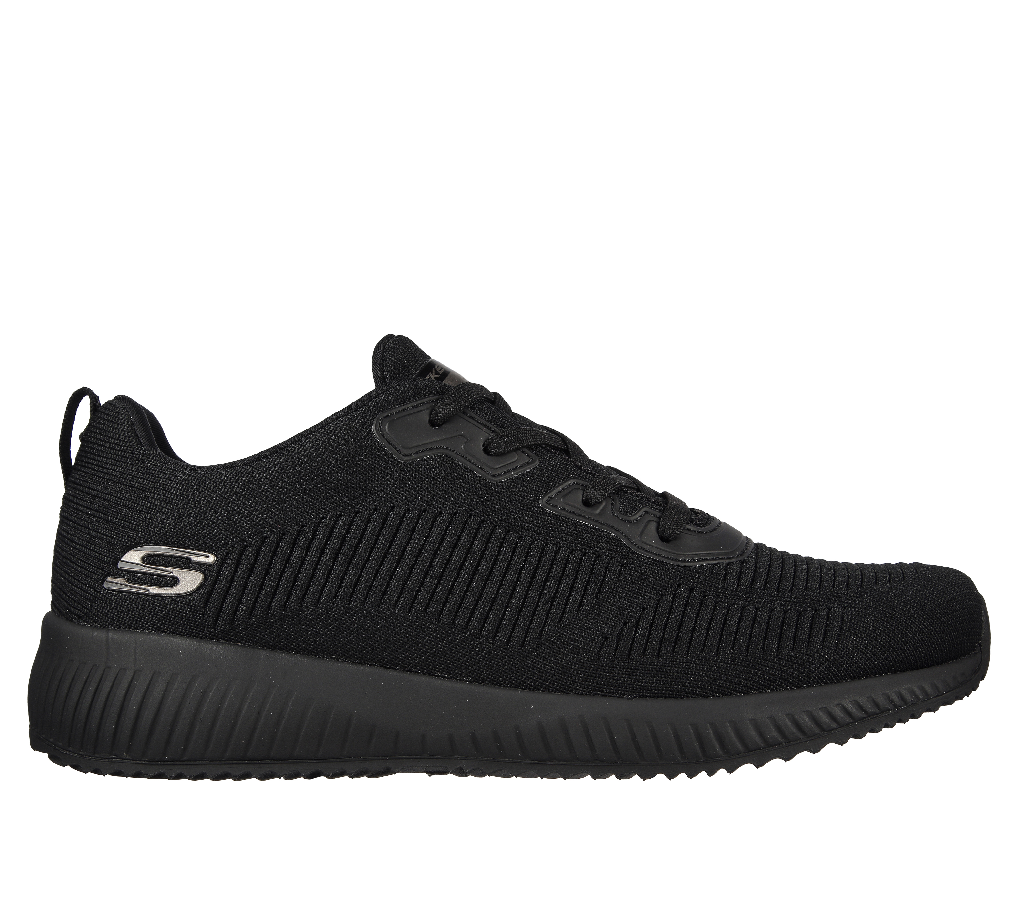 Skechers Men's Squad Sneaker in Black, Size 10 | Textile/Synthetic, Machine Washable