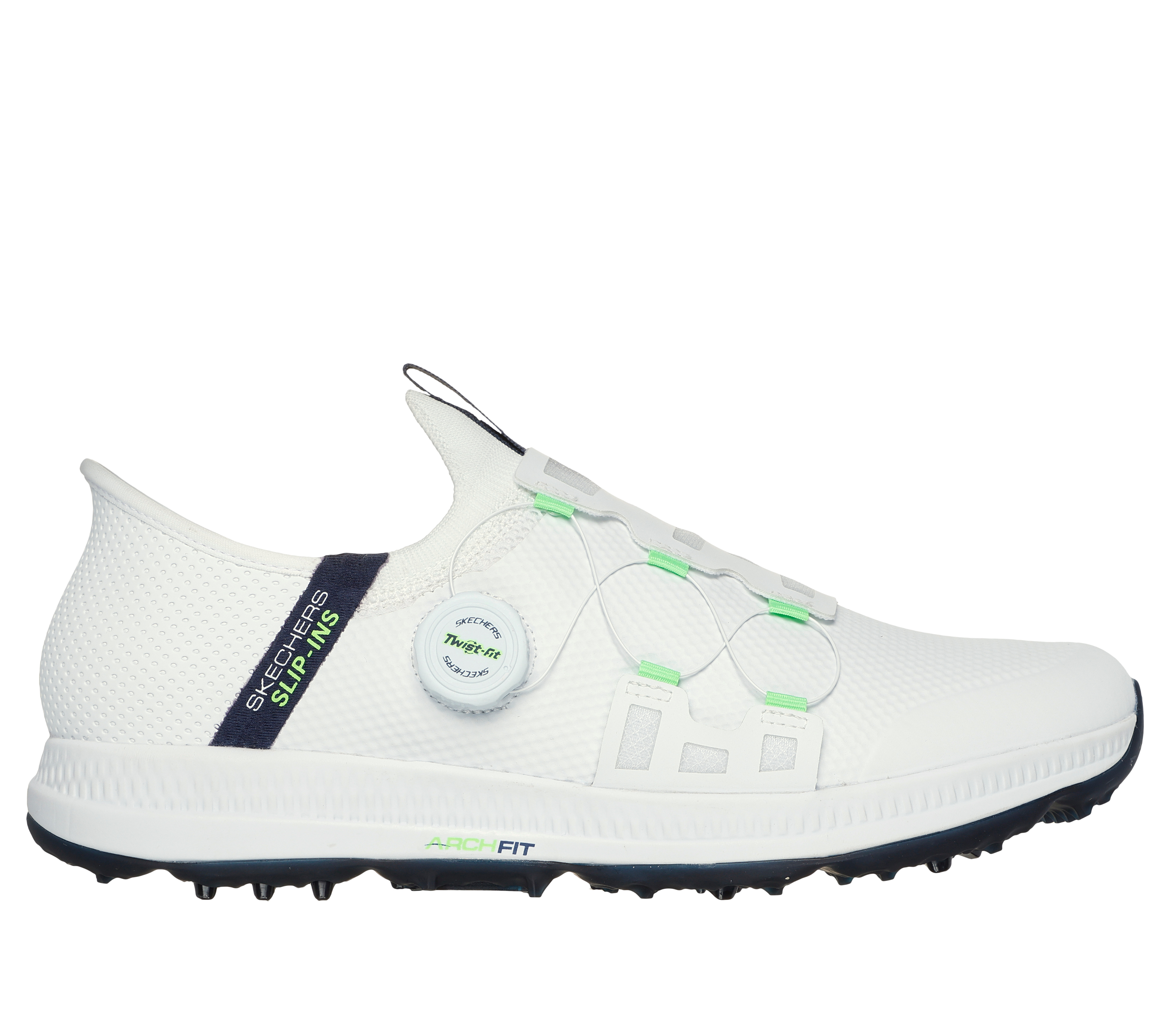 Skechers Men's Slip-ins: GO GOLF Elite 5 - Slip 'In Golf Shoes in White/Navy Blue, Size 12 | Synthetic, Arch Fit