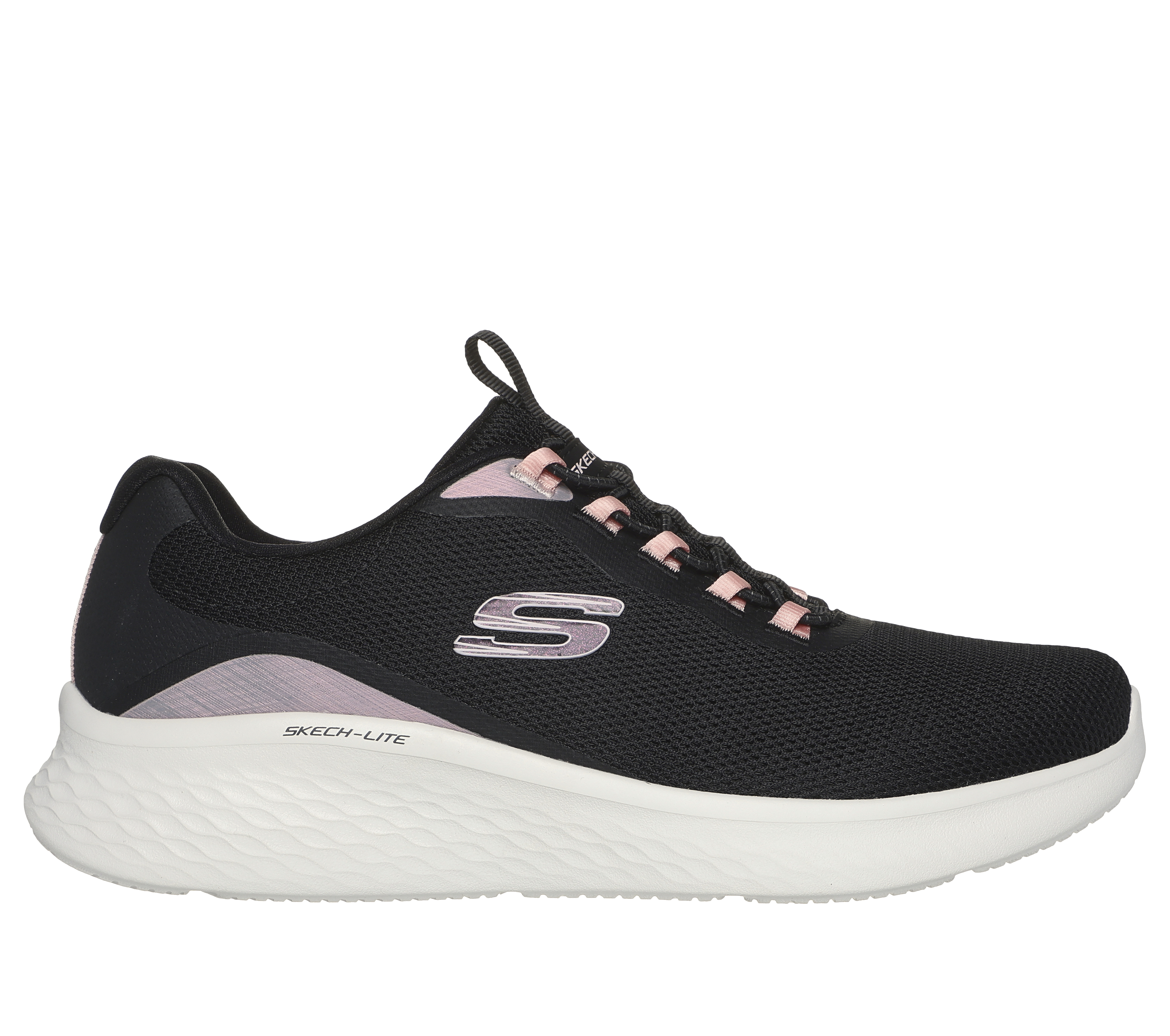 Skechers Women's Skech-Lite Pro - Glimmer Me Sneaker in Black/Pink, Size 6 | Textile/Synthetic, Vegan, Machine Washable