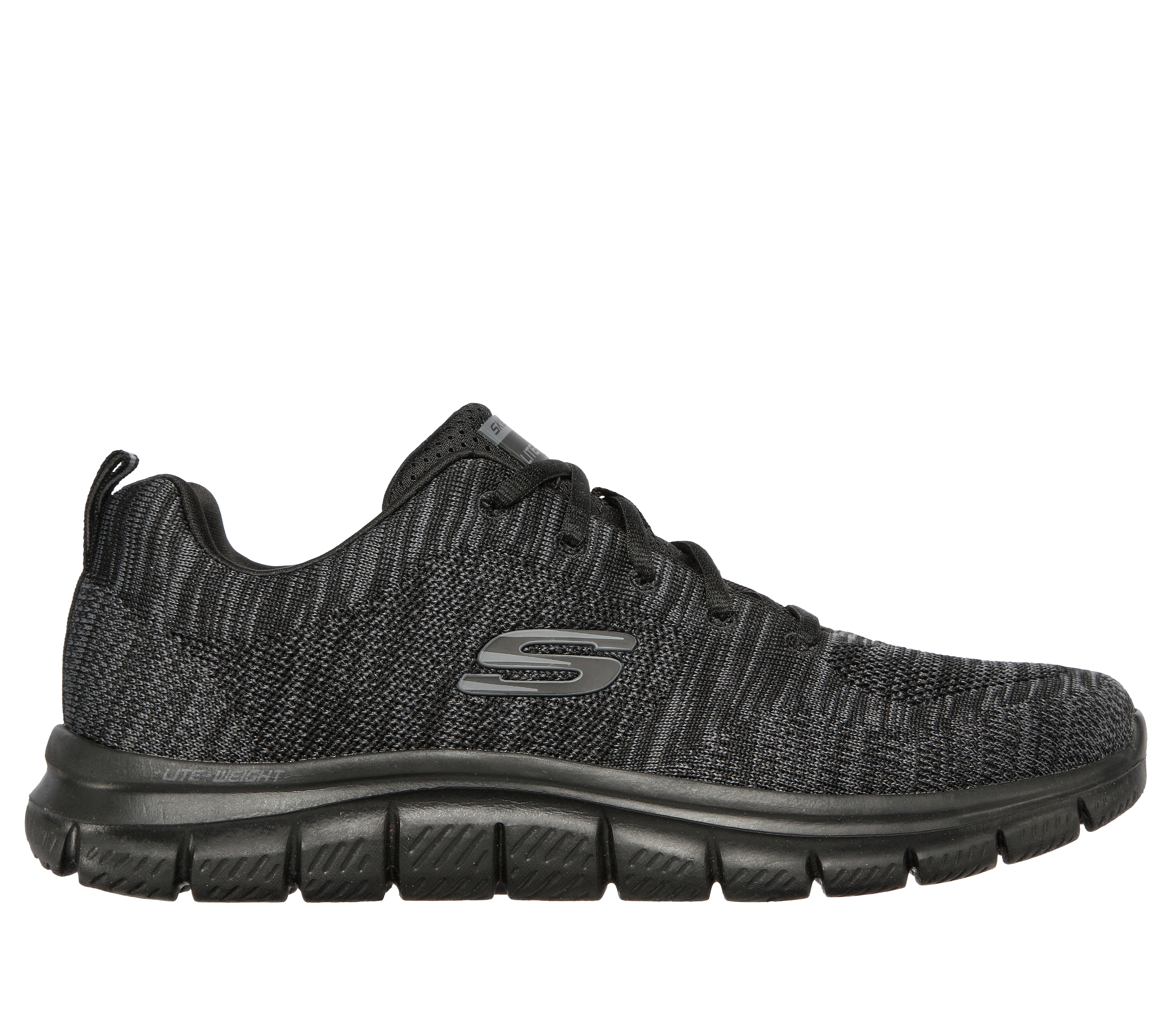 Skechers Men's Track - Front Runner Sneaker in Black, Size 10 | Textile/Synthetic, Machine Washable