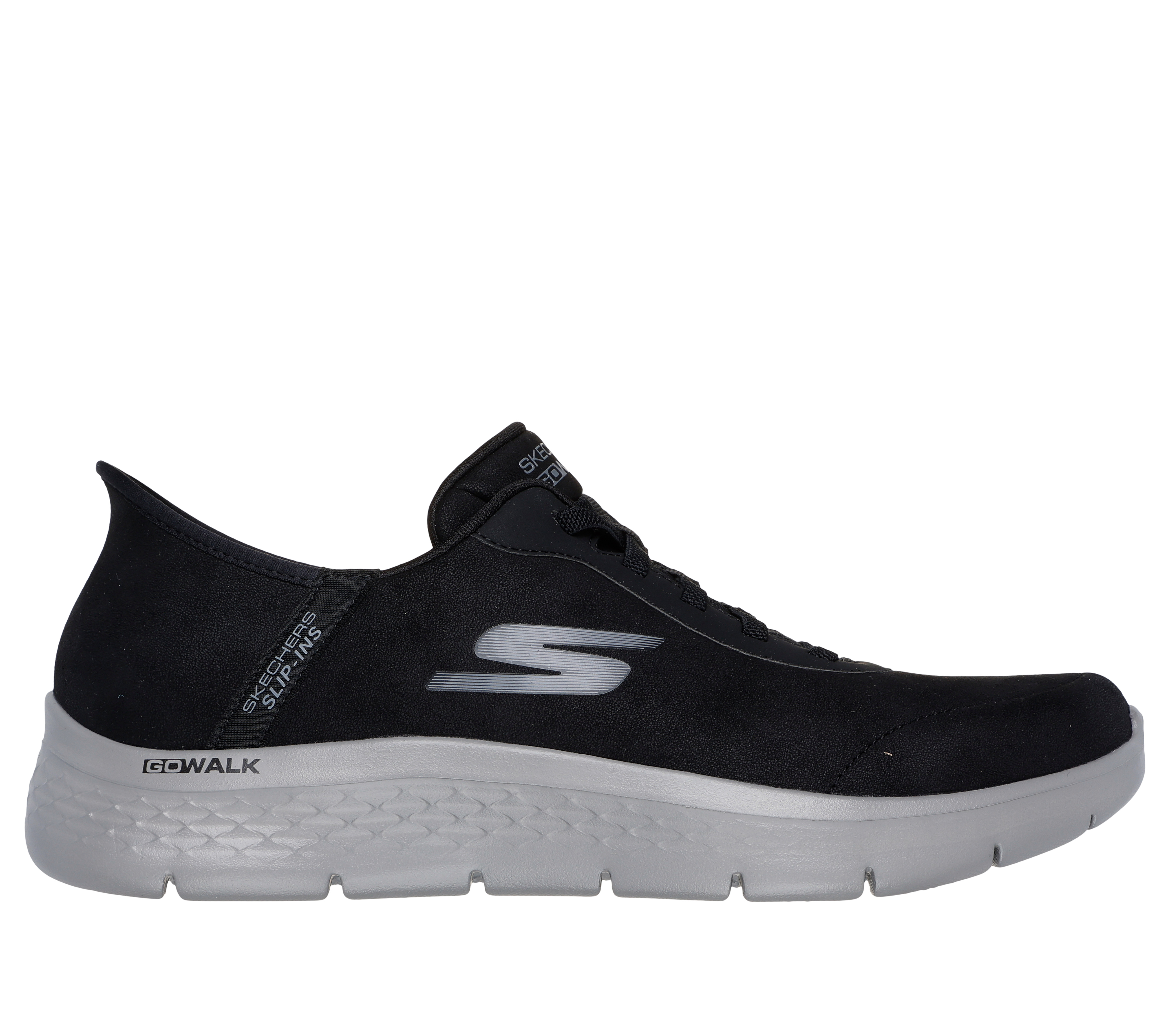 Skechers Men's Slip-ins: GO WALK Flex - Smooth Motion Sneaker in Black, Size 11.5 | Textile/Synthetic