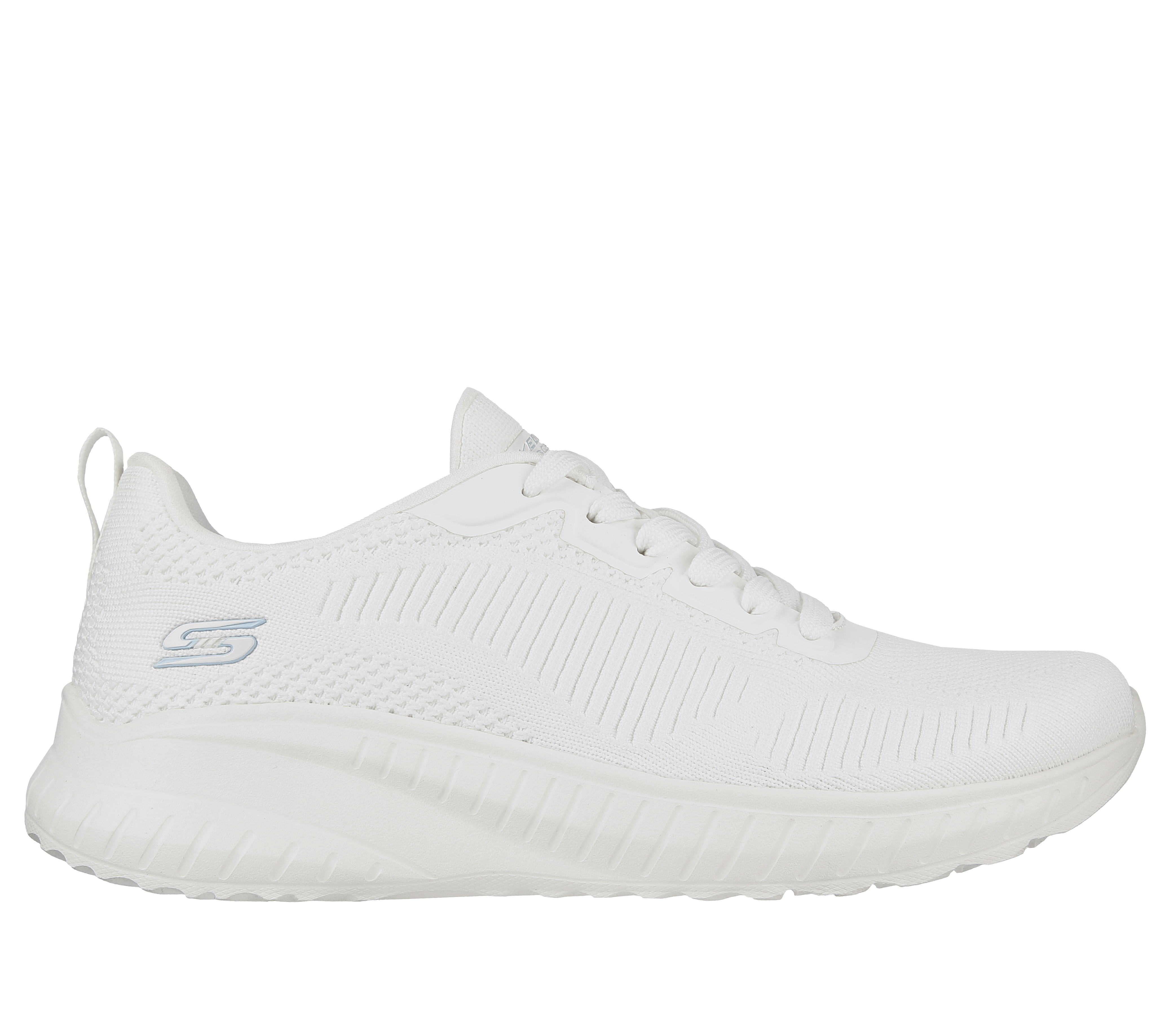 Skechers Women's BOBS Sport Squad Chaos - Face Off Sneaker in Off White, Size 4.5 | Textile/Synthetic, Vegan, Machine Washable