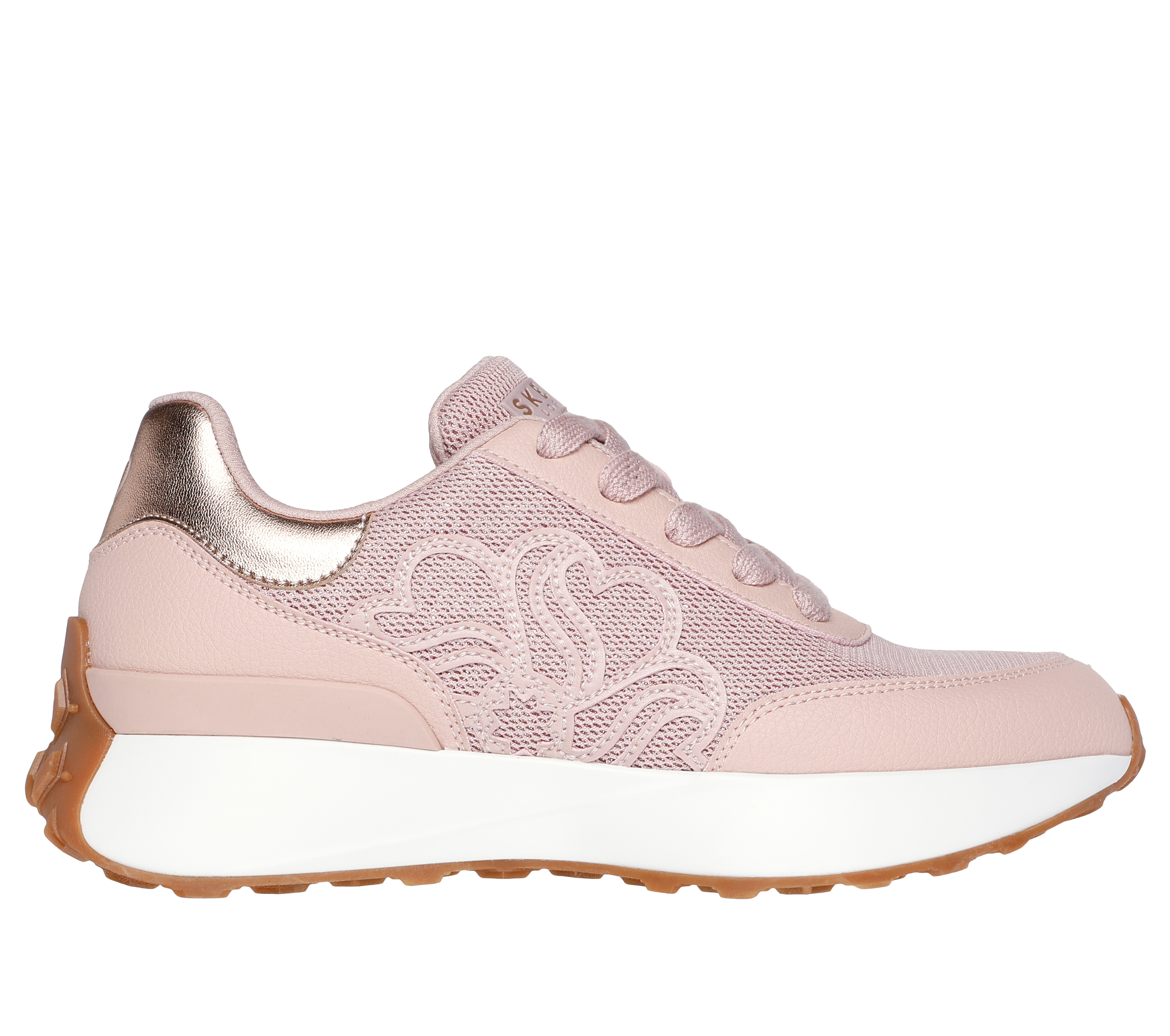 Skechers Women's Lingo - Glam Central Sneaker in Blush Pink, Size 6 | Synthetic/Textile