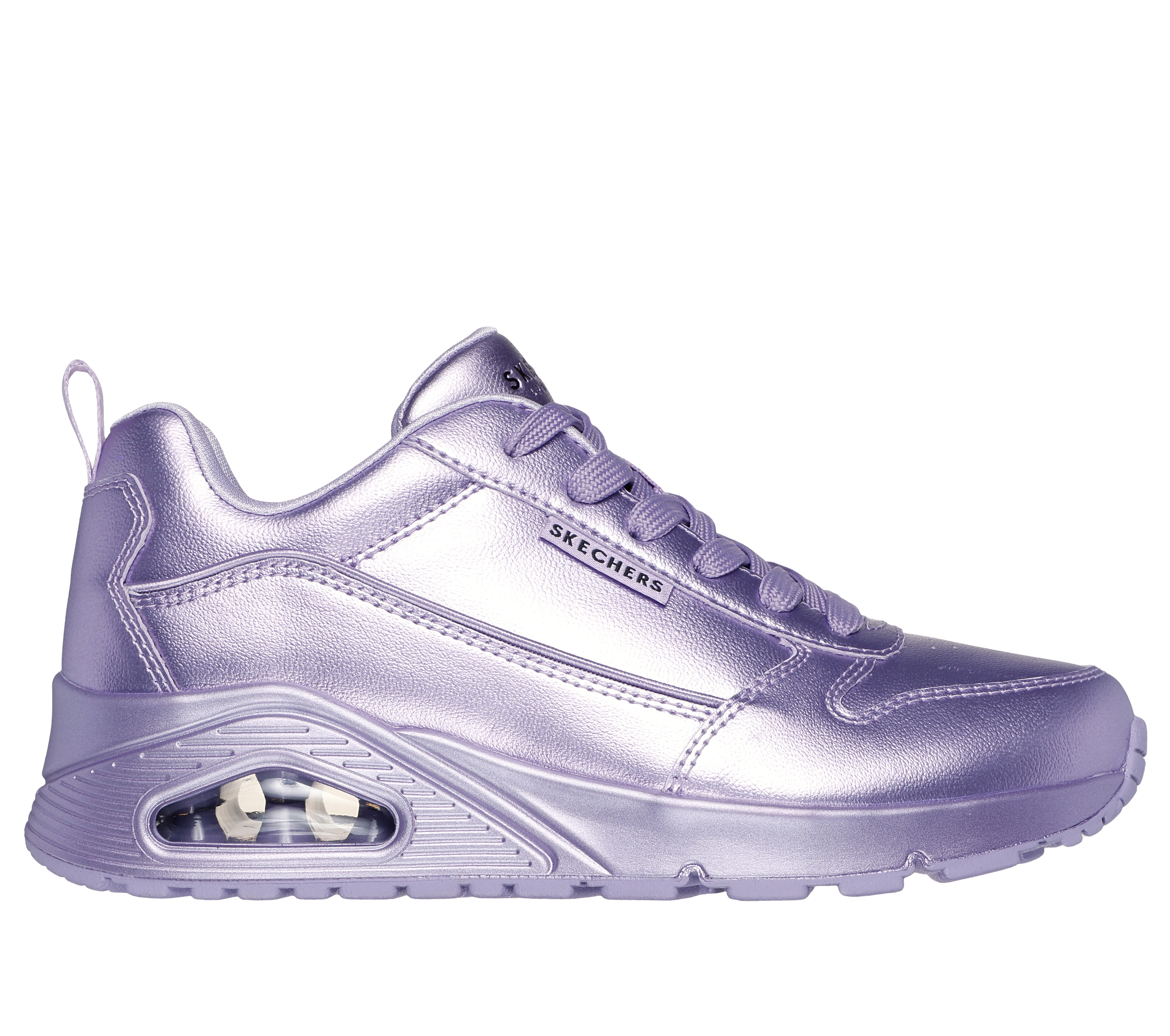 Skechers Women's Uno - Galactic Gal Sneaker in Lavender, Size 4 | Synthetic/Textile