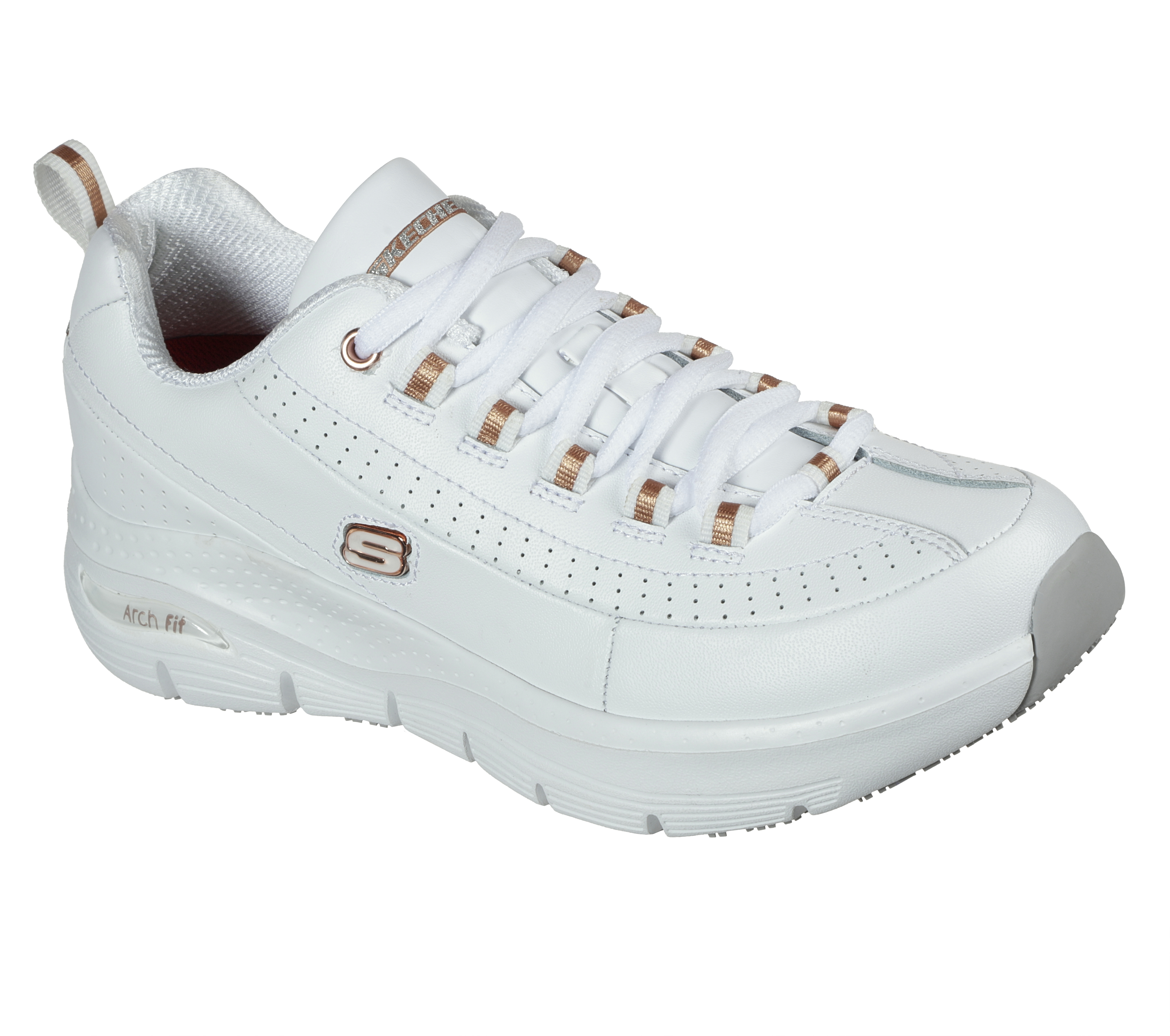 Skechers Women's Work: Arch Fit SR - Trickell II Sneaker in White, Size 8 | Leather/Synthetic