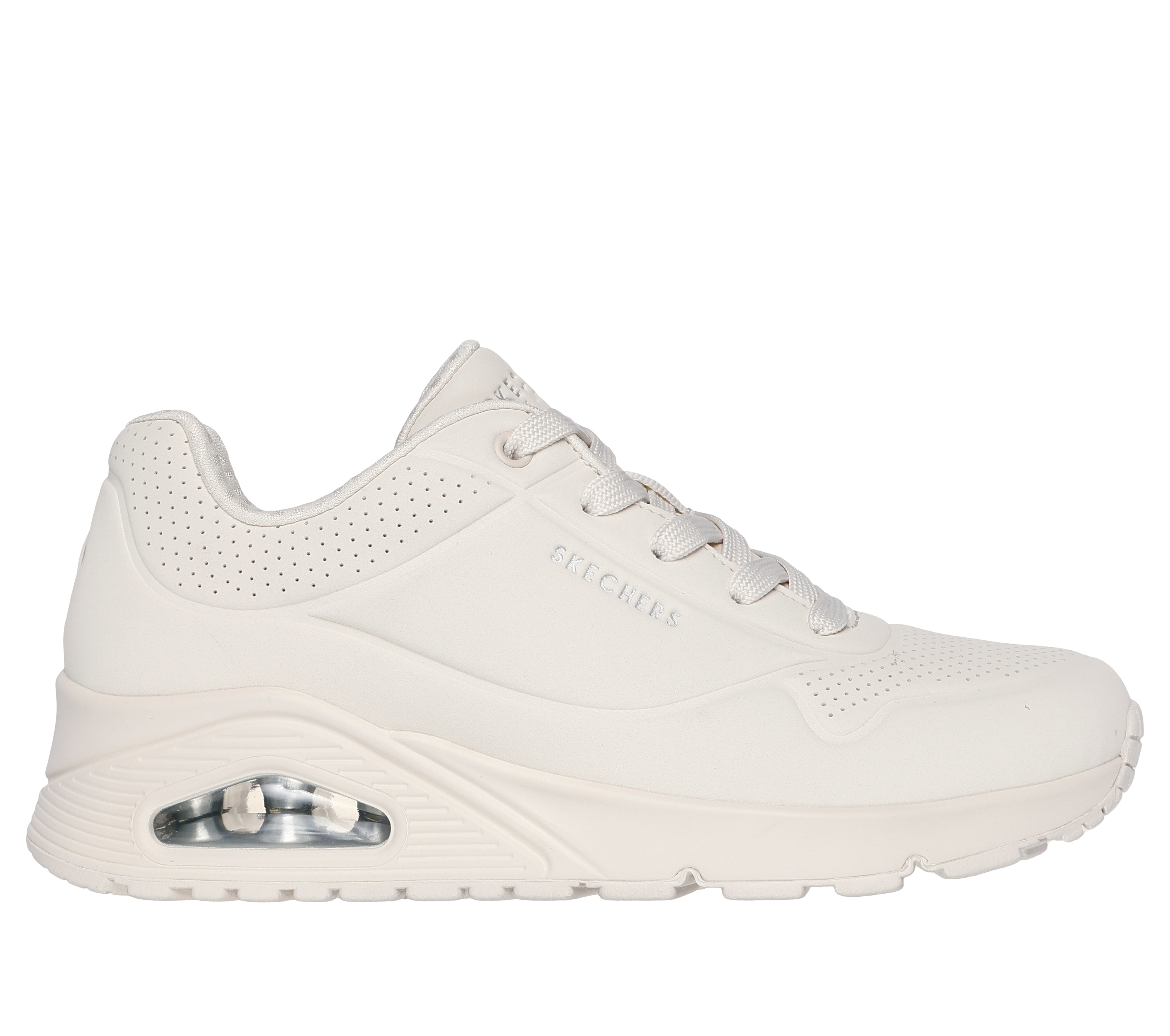 Skechers Women's Uno - Stand on Air Sneaker in Off White, Size 3.5 | Textile/Synthetic