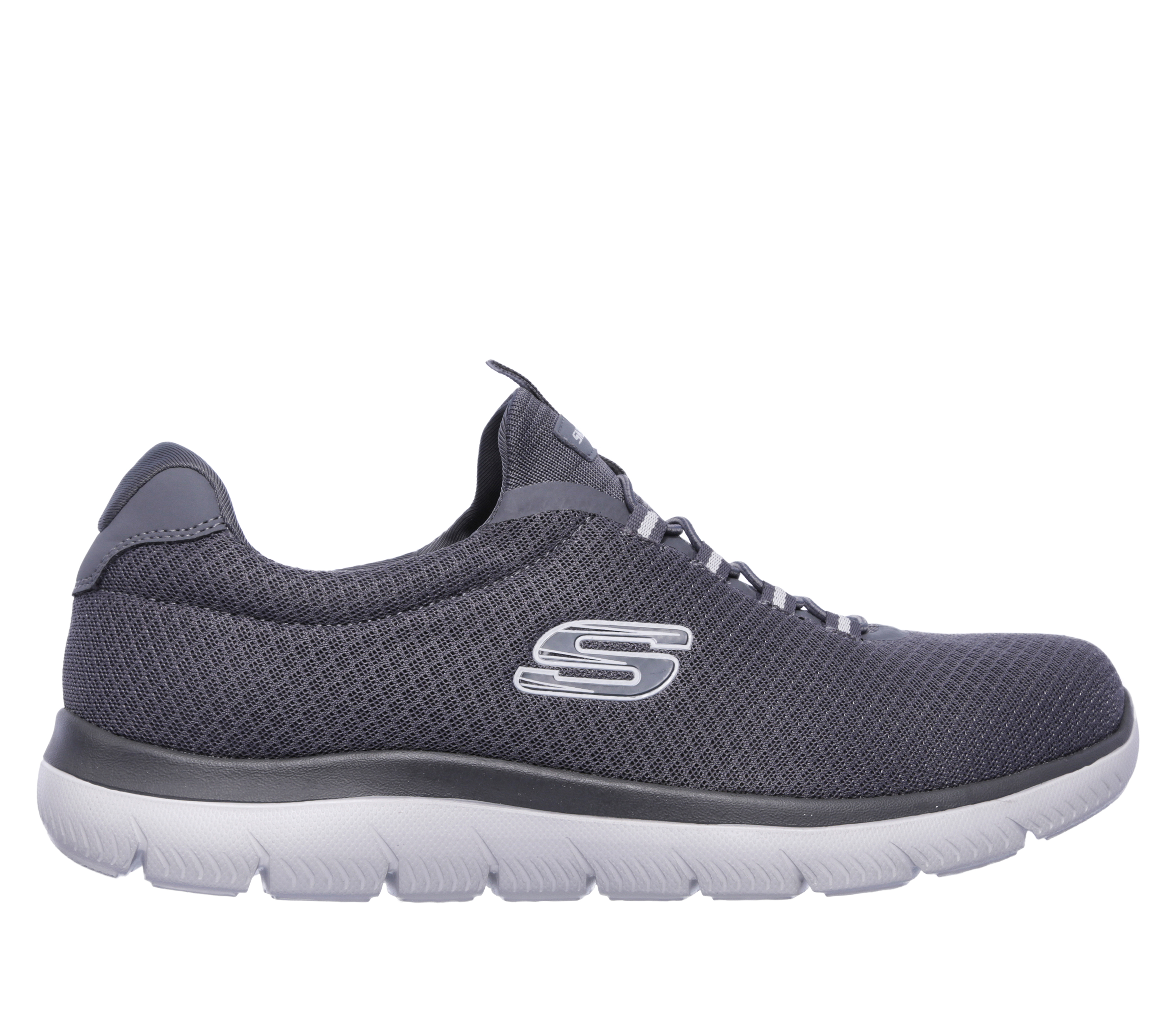 Skechers Men's Summits Sneaker in Charcoal, Size 10.5 | Textile/Synthetic, Vegan, Machine Washable