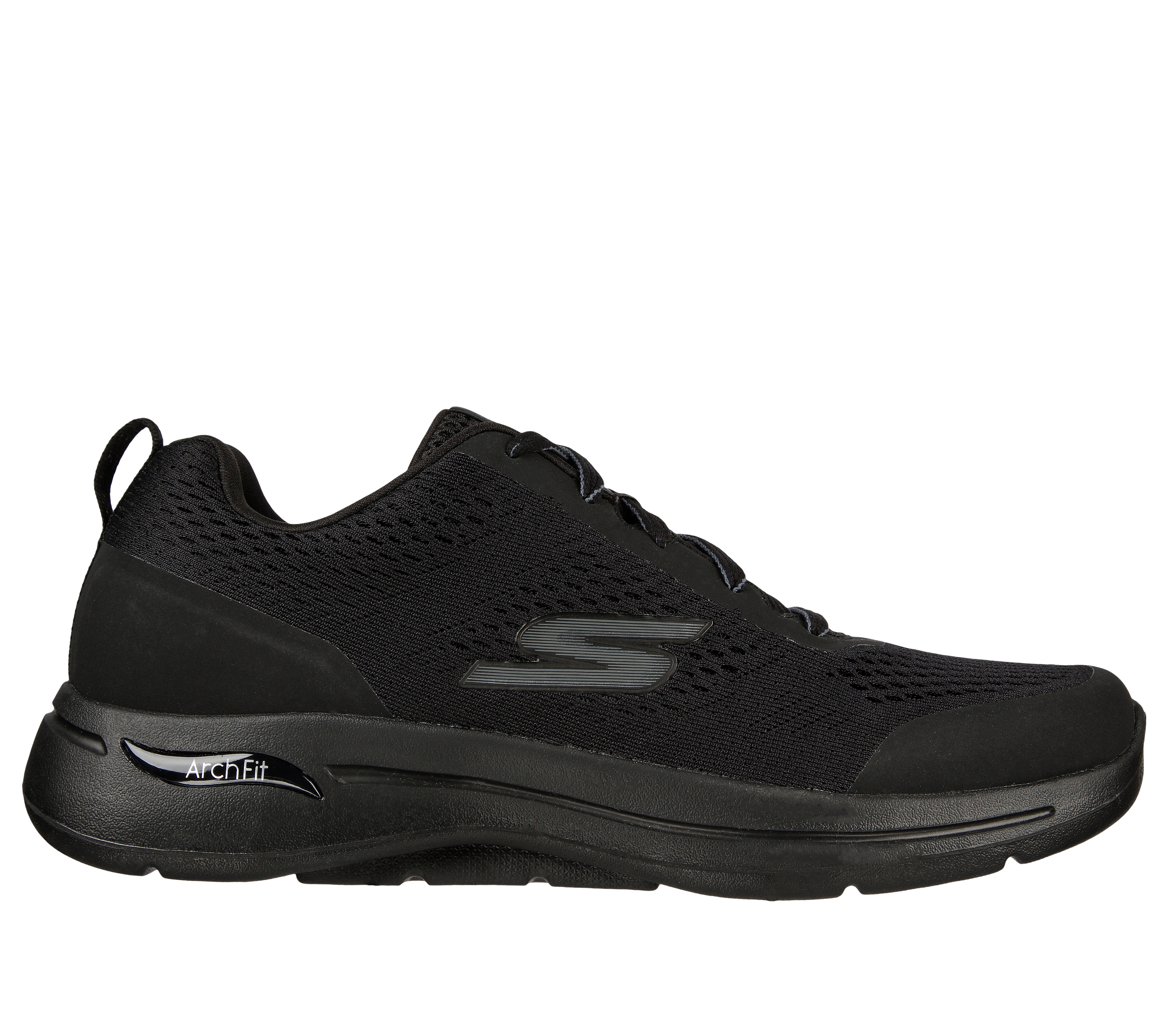 Skechers Men's GO WALK Arch Fit - Idyllic Sneaker in Black, Size 7 | Textile/Synthetic, Machine Washable