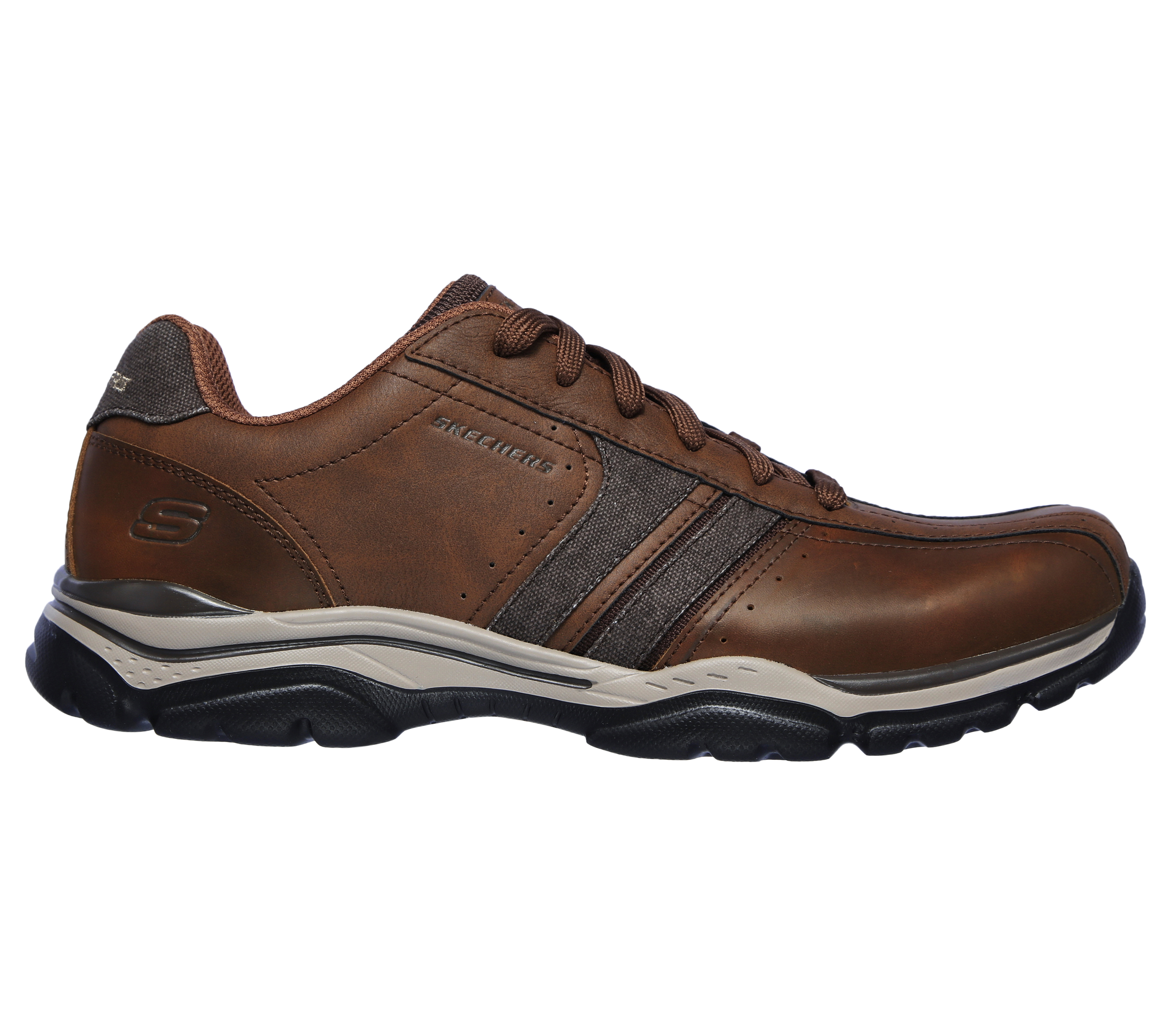 Skechers Men's Relaxed Fit: Rovato - Endro Sneaker in Brown, Size 8 | Leather/Synthetic/Textile