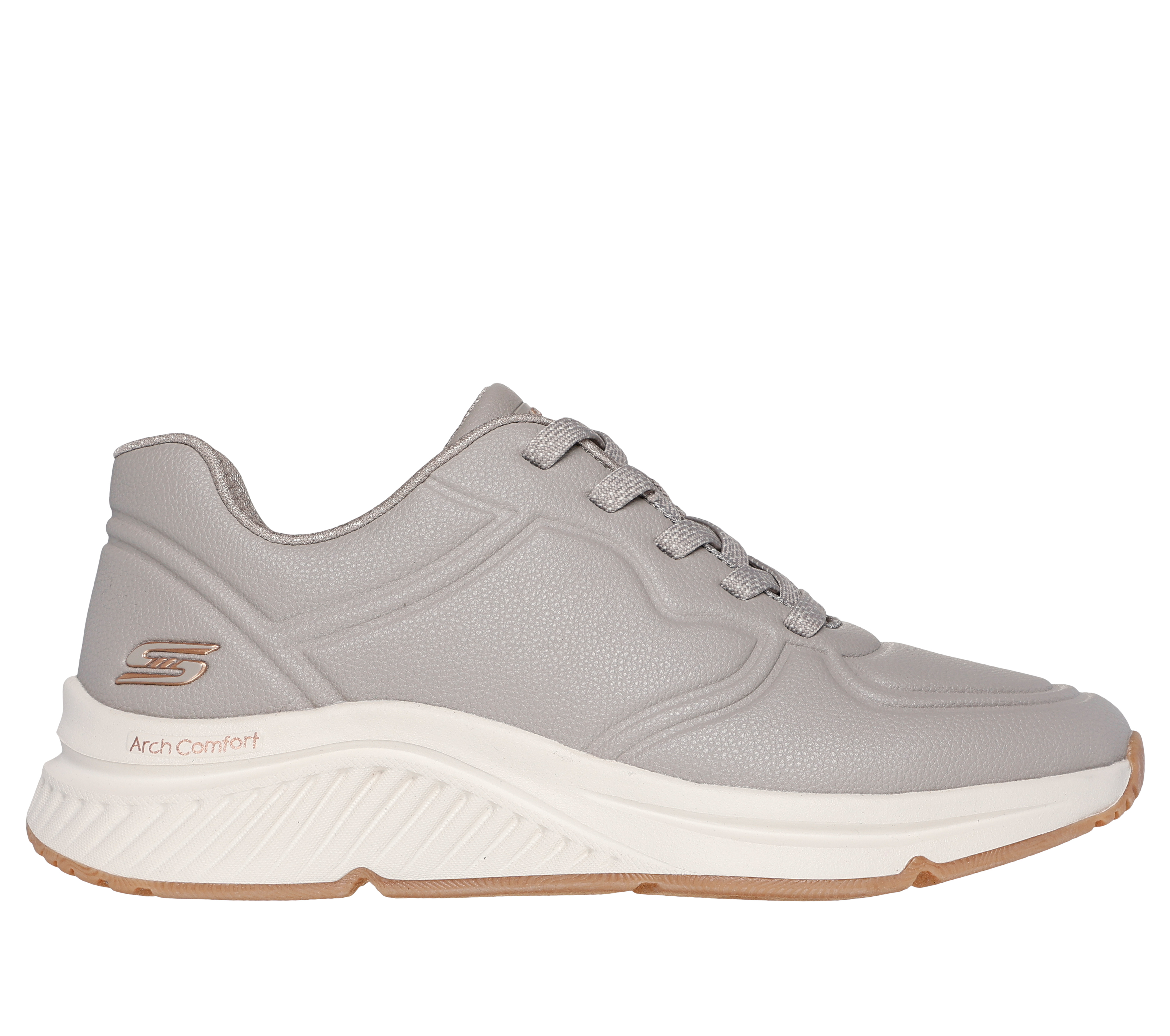 Skechers Women's BOBS Arch Comfort B Sweet - A Bind Sneaker in Taupe, Size 4 | Synthetic