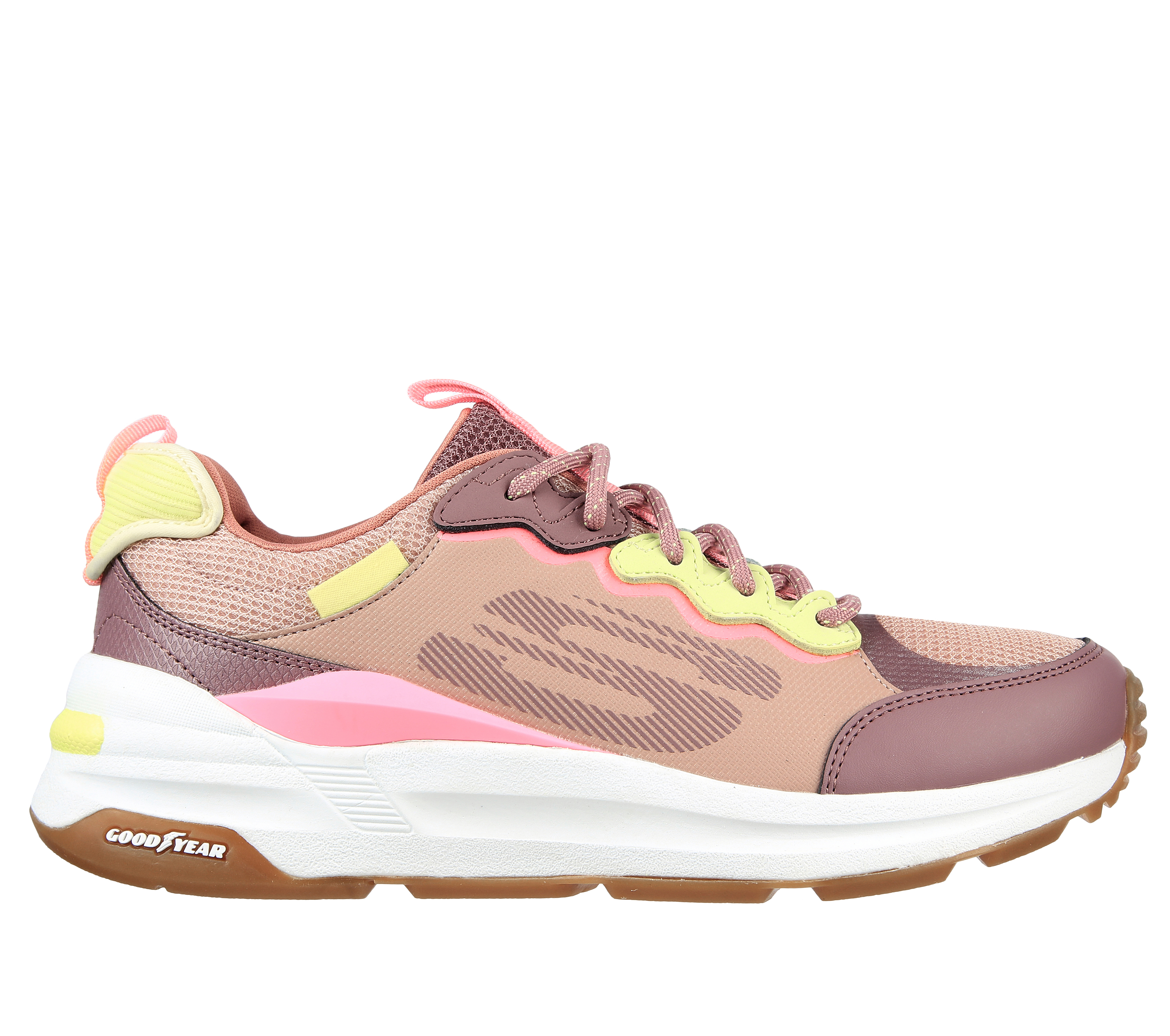 Skechers Women's Global Jogger - Fresh Strike Sneaker in Mauve, Size 4.5 | Textile/Leather