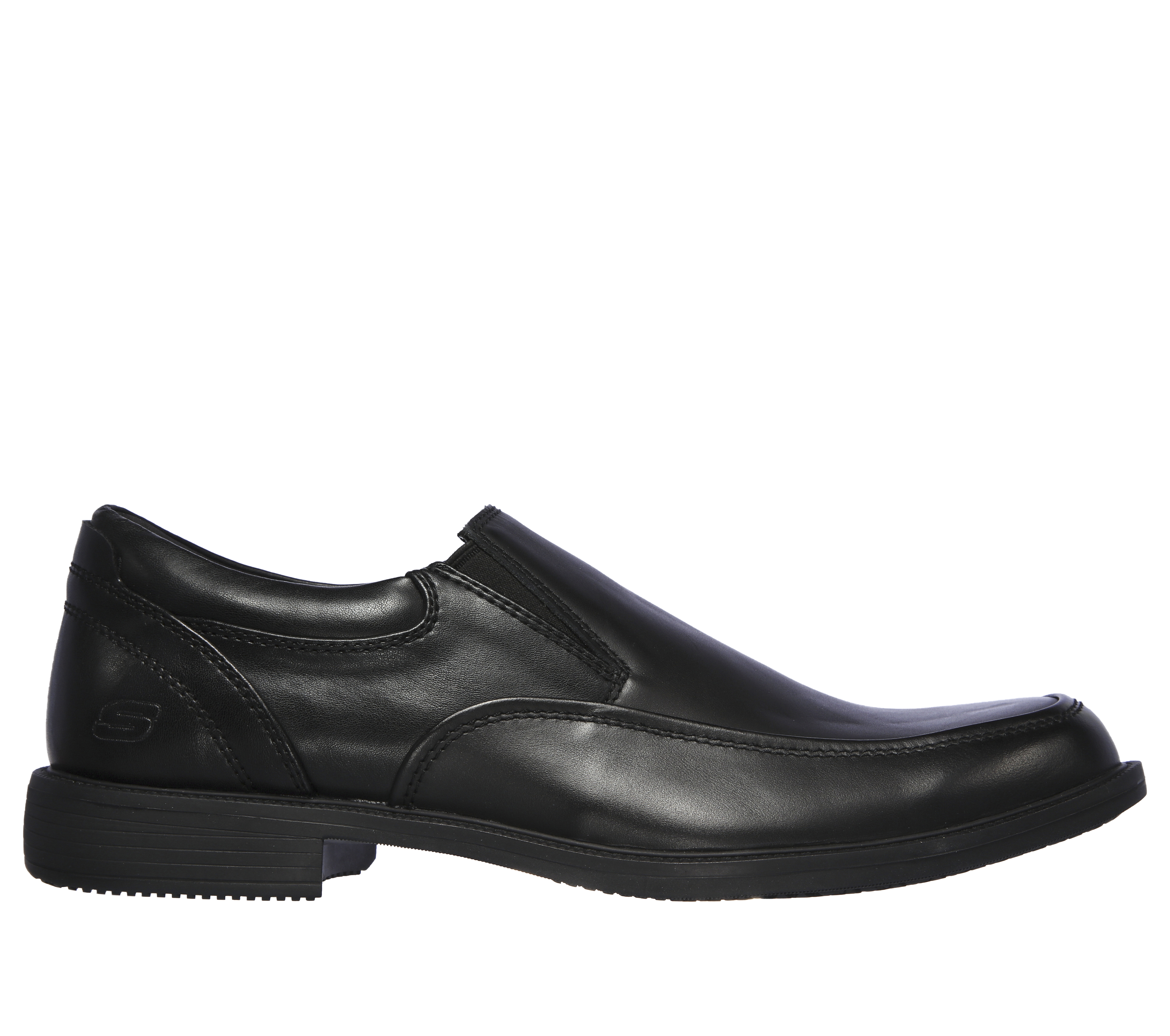 Skechers Men's Dreston - Ratlon Slip-On Shoes in Black, Size 11 | Leather/Synthetic/Textile