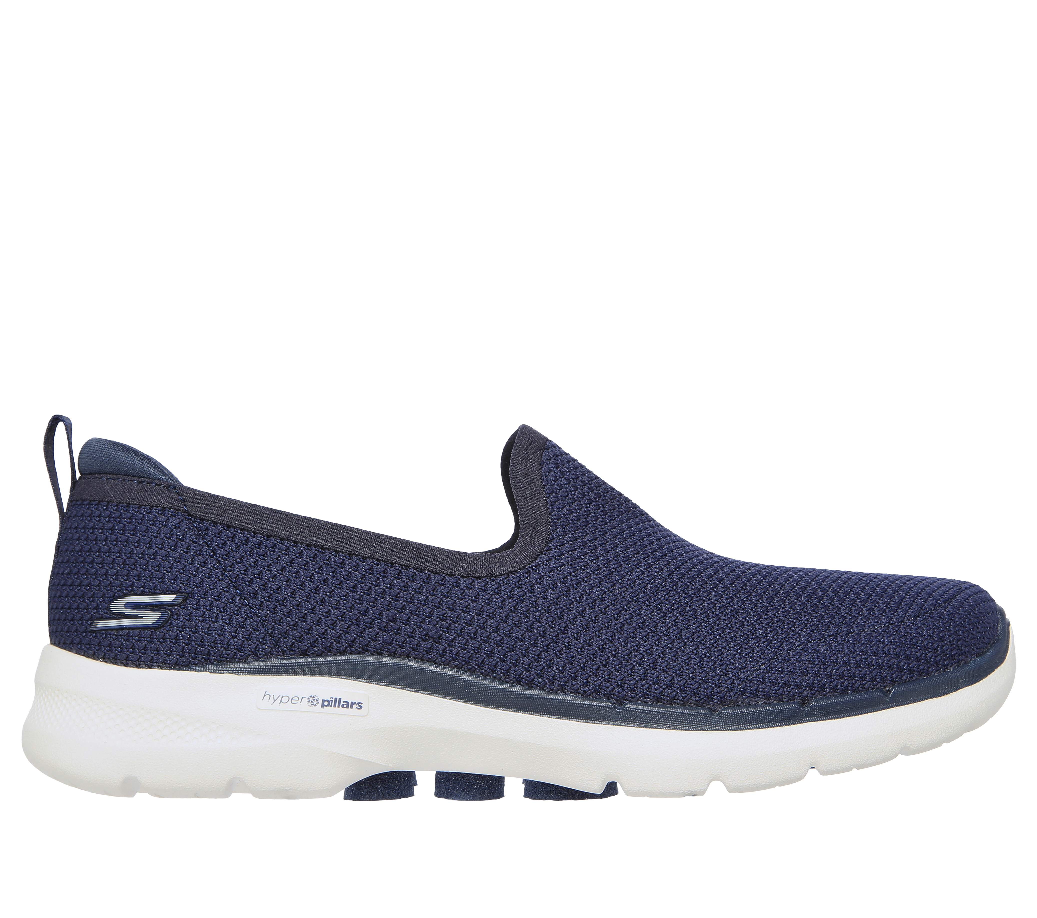 Skechers Women's GoWalk 6 - Clear Virtue Slip-On Shoes in Navy Blue, Size 3 | Textile/Synthetic, Vegan, Machine Washable