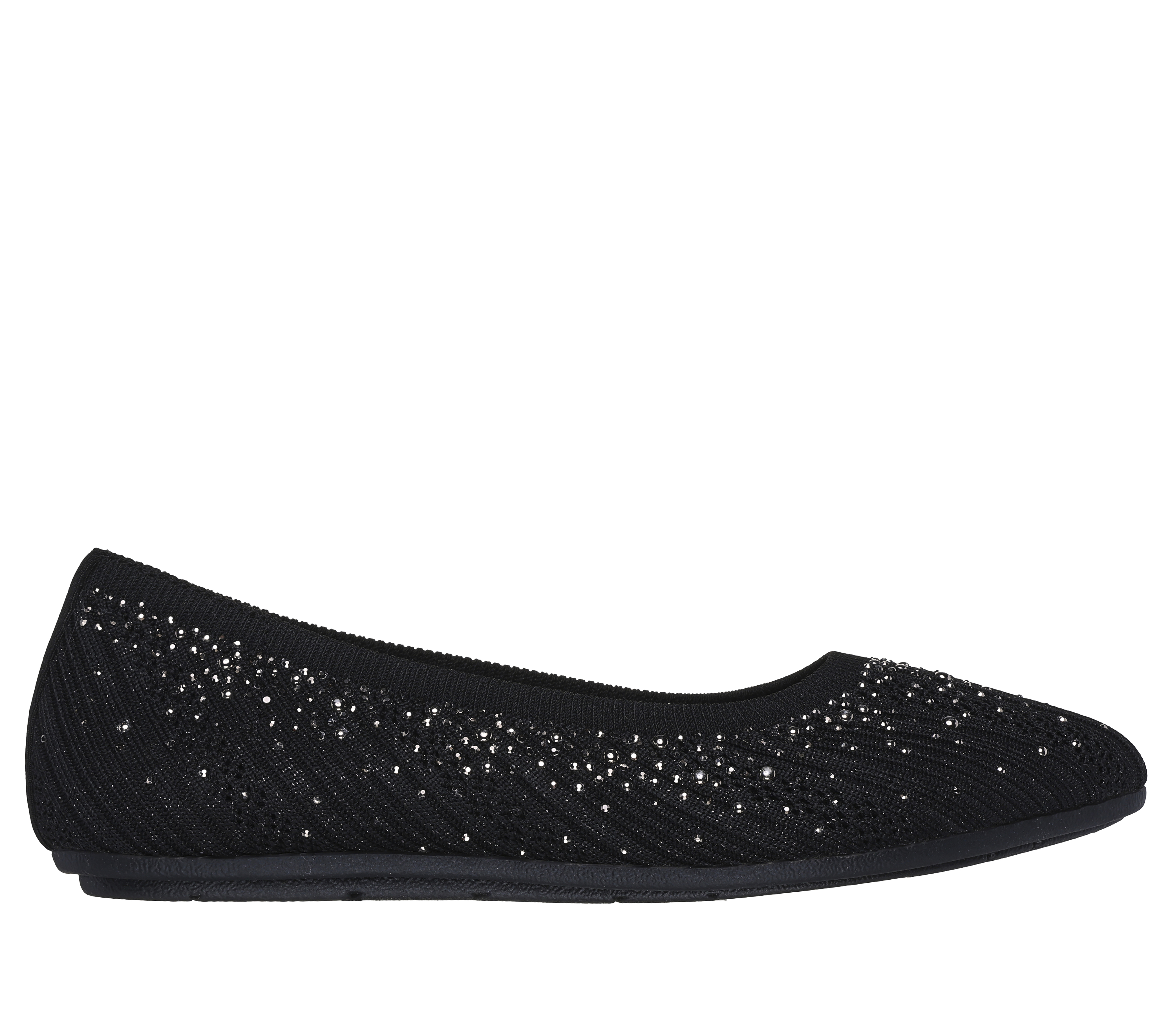 Skechers Women's Cleo 2.0 - Glitzy Daze Flats in Black, Size 4.5 | Textile/Synthetic, Vegan