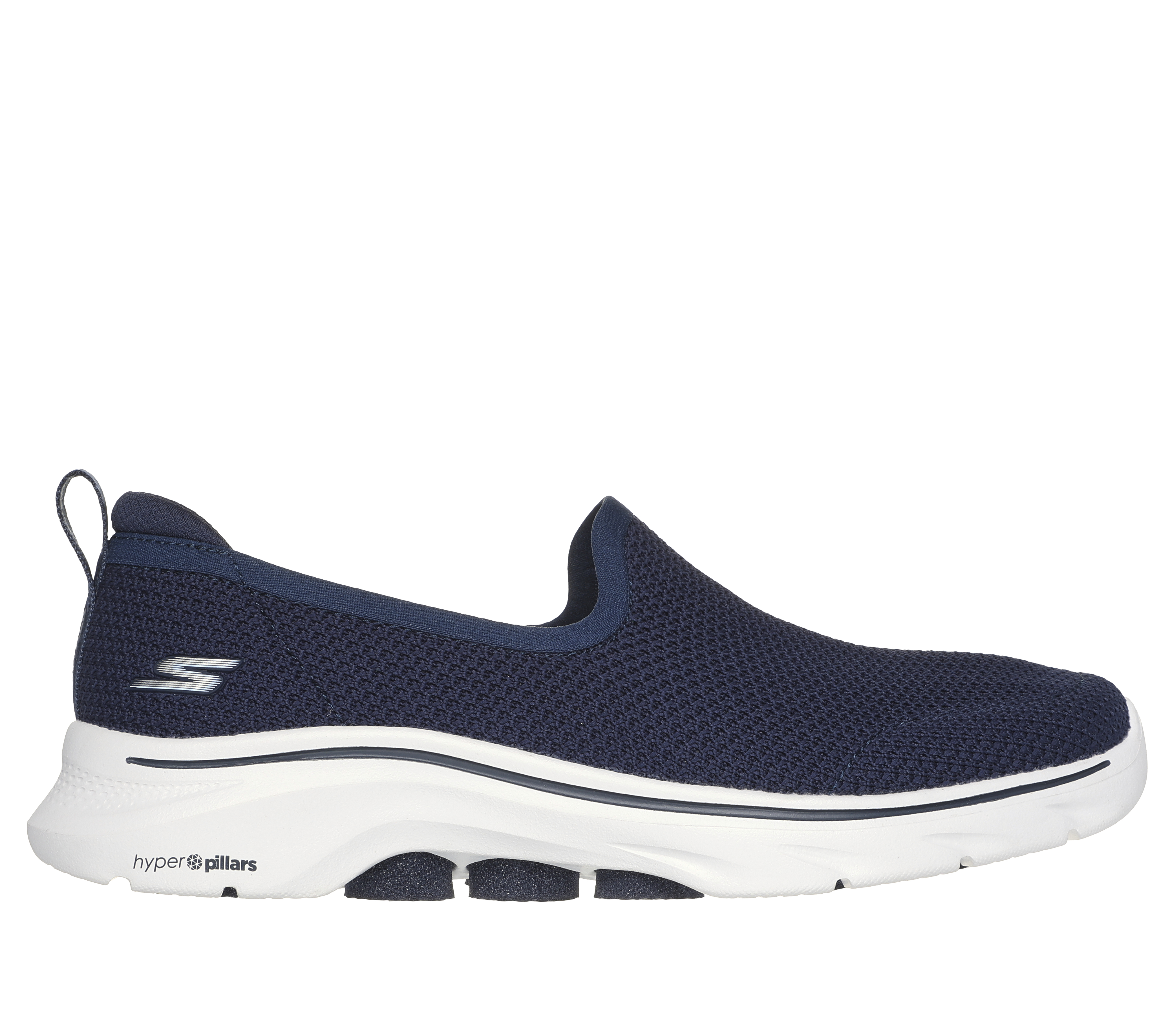 Skechers Women's GO WALK 7 - Ivy Slip-On Shoes in Navy Blue/White, Size 5 | Textile/Synthetic, Vegan, Machine Washable