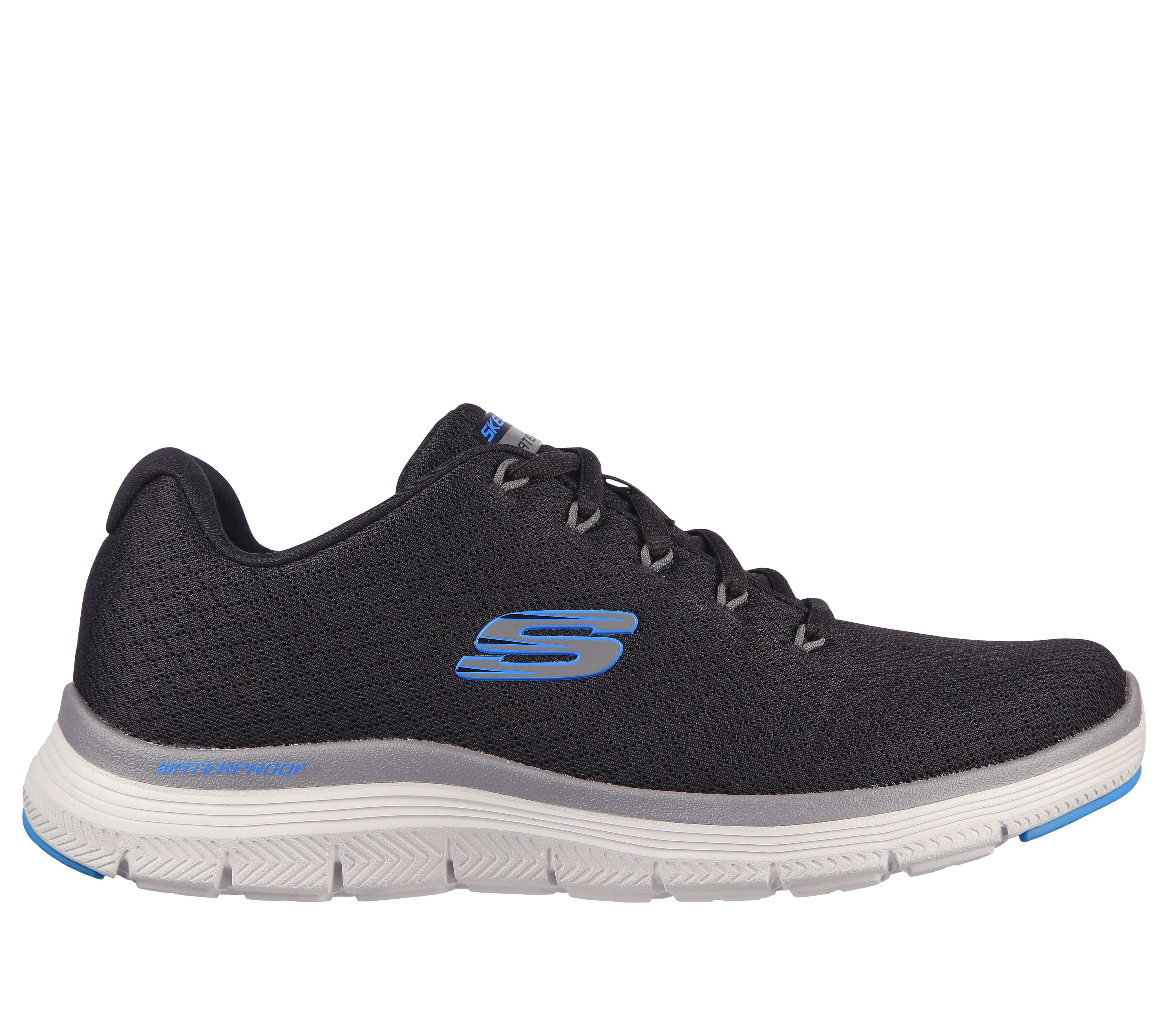 Skechers Men's Flex Advantage 4.0 Sneaker in Black/Blue, Size 7 | Textile