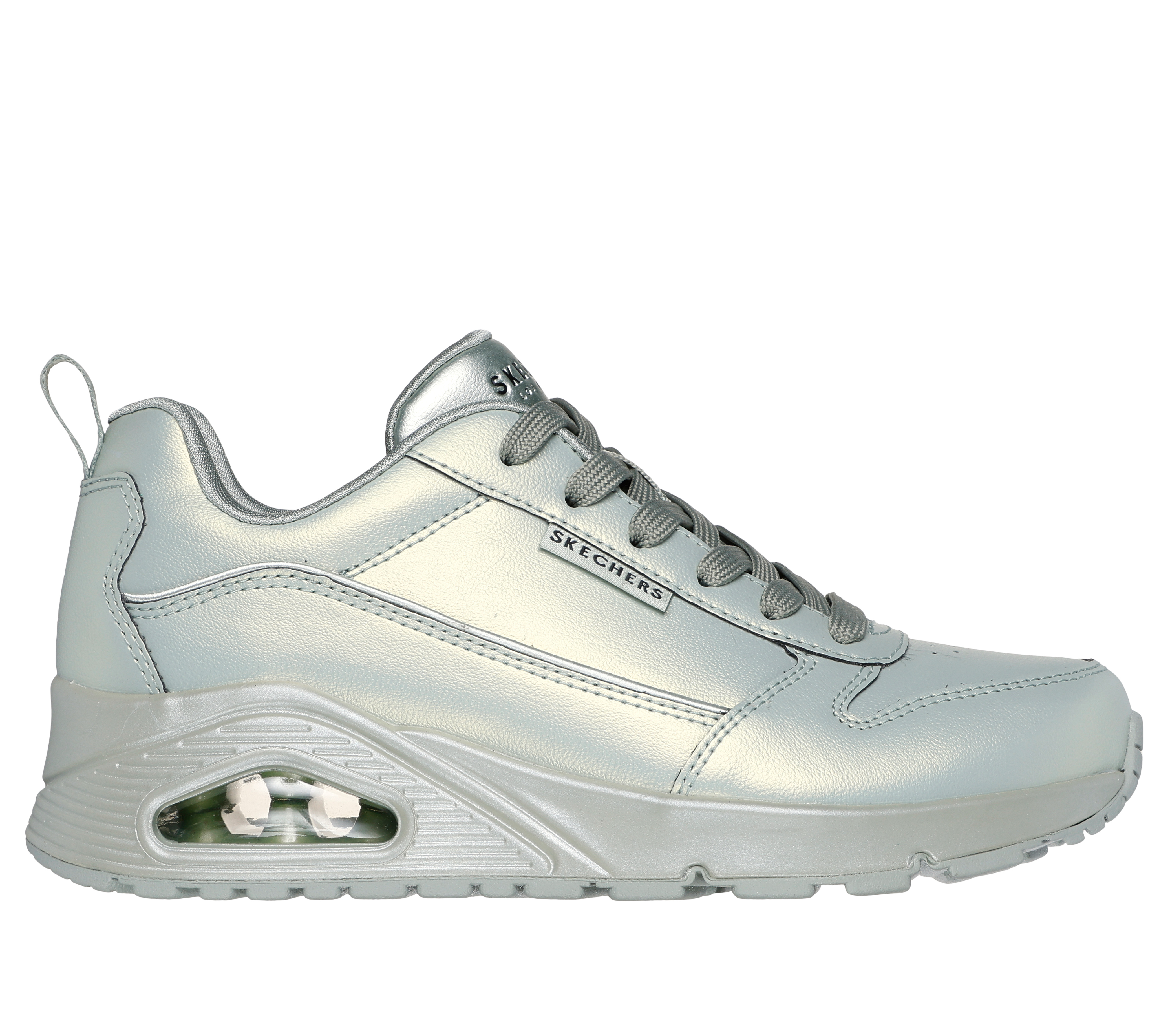 Skechers Women's Uno - Galactic Gal Sneaker in Sage, Size 5.5 | Synthetic/Textile