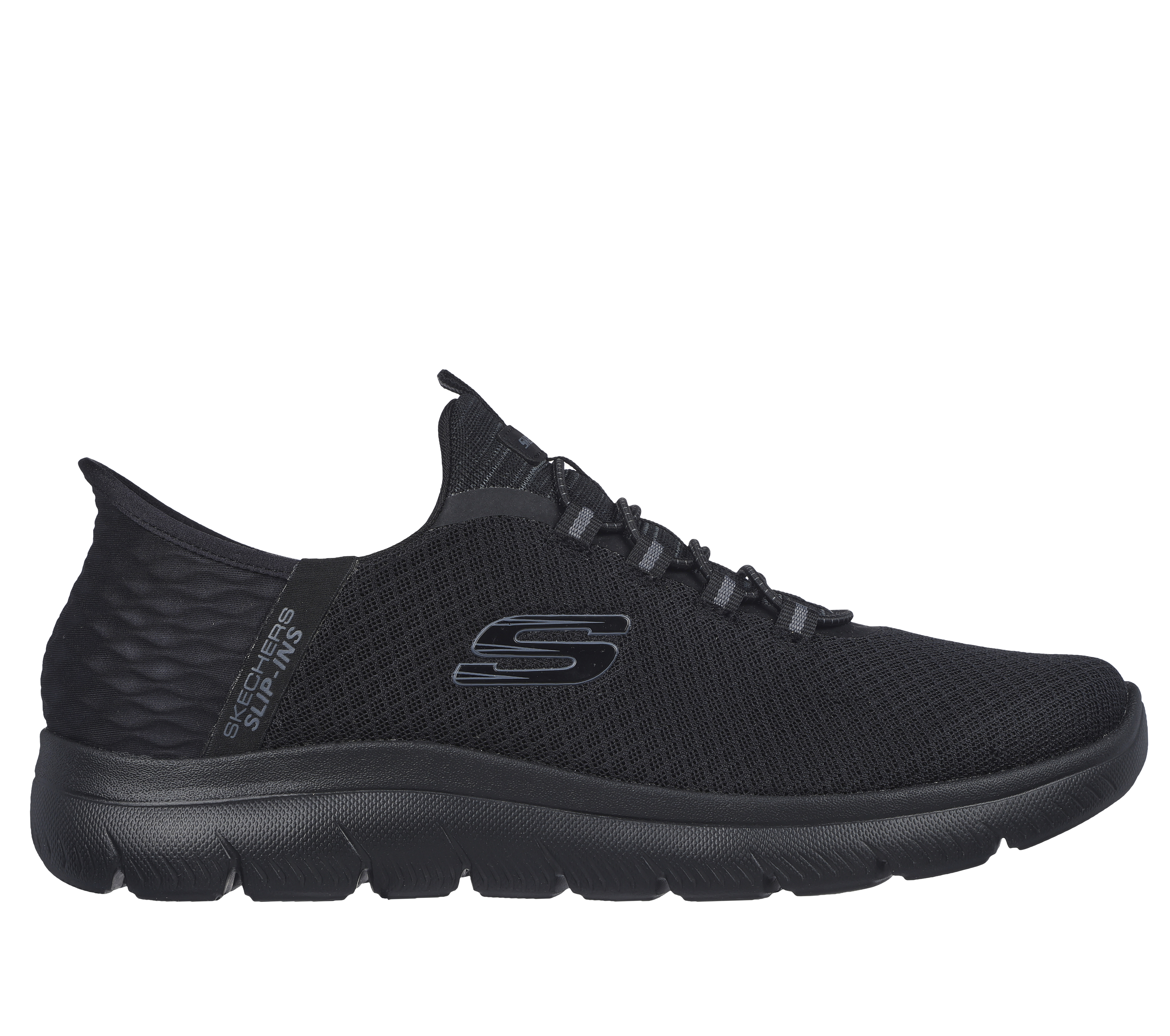 Skechers Men's Slip-ins: Summits - High Range Sneaker in Black, Size 6 | Textile/Synthetic, Vegan, Machine Washable