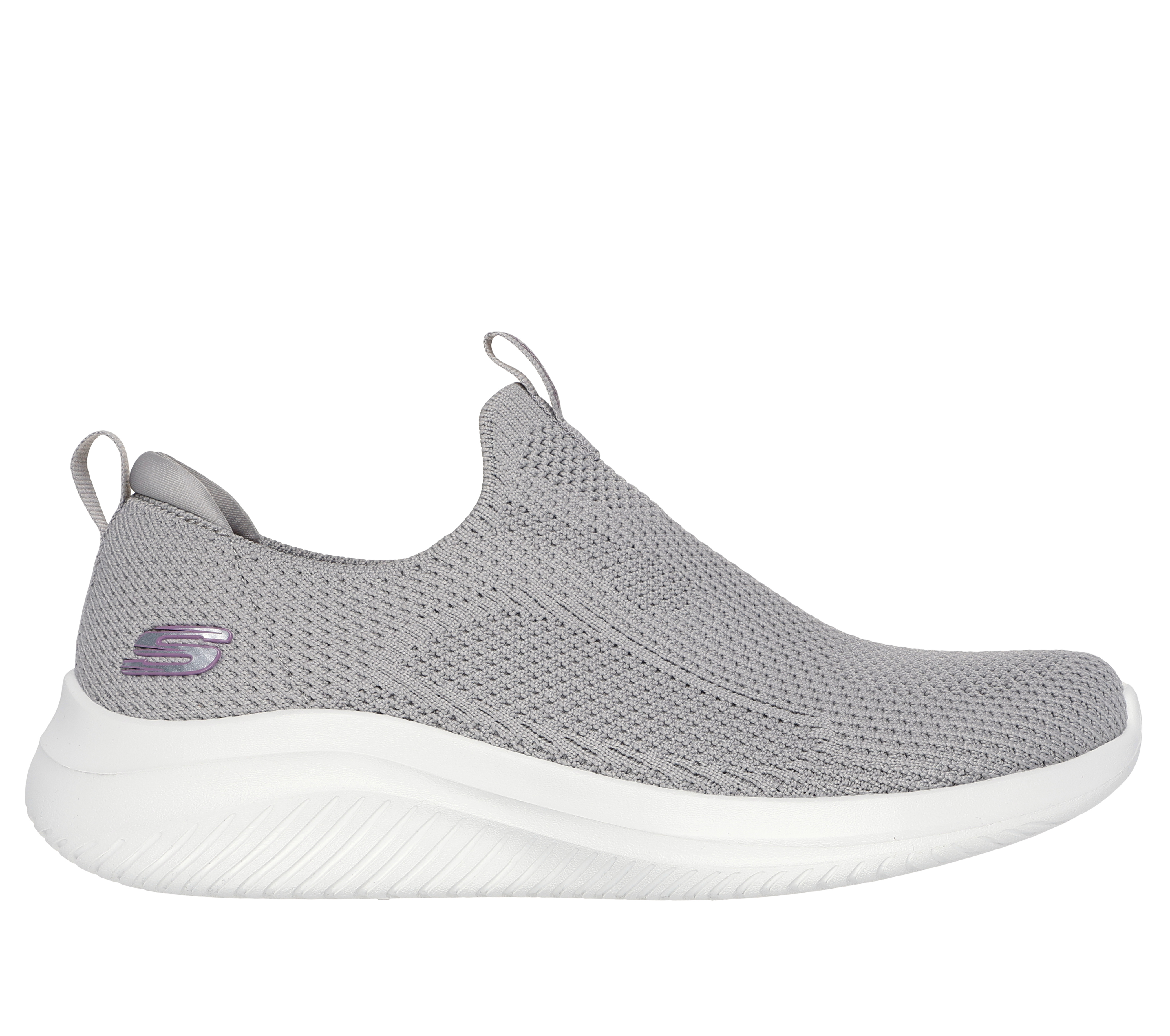 Skechers Women's Ultra Flex 3.0 - All Momentum Sneaker in Gray, Size 8 | Textile/Synthetic, Vegan, Machine Washable