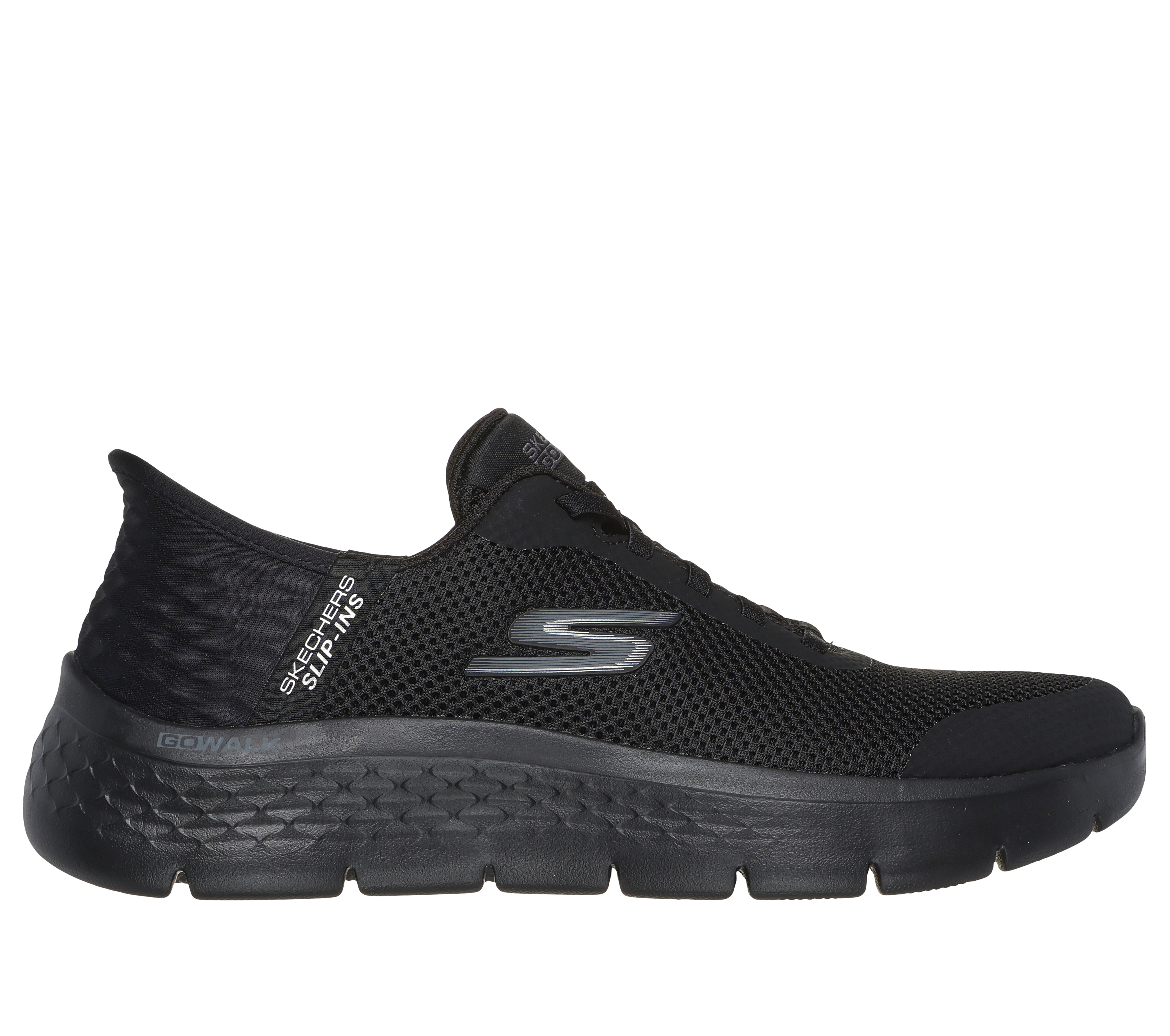 Skechers Women's Slip-ins: GO WALK Flex - Grand Entry Sneaker in Black, Size 6 | Textile/Synthetic, Vegan, Machine Washable