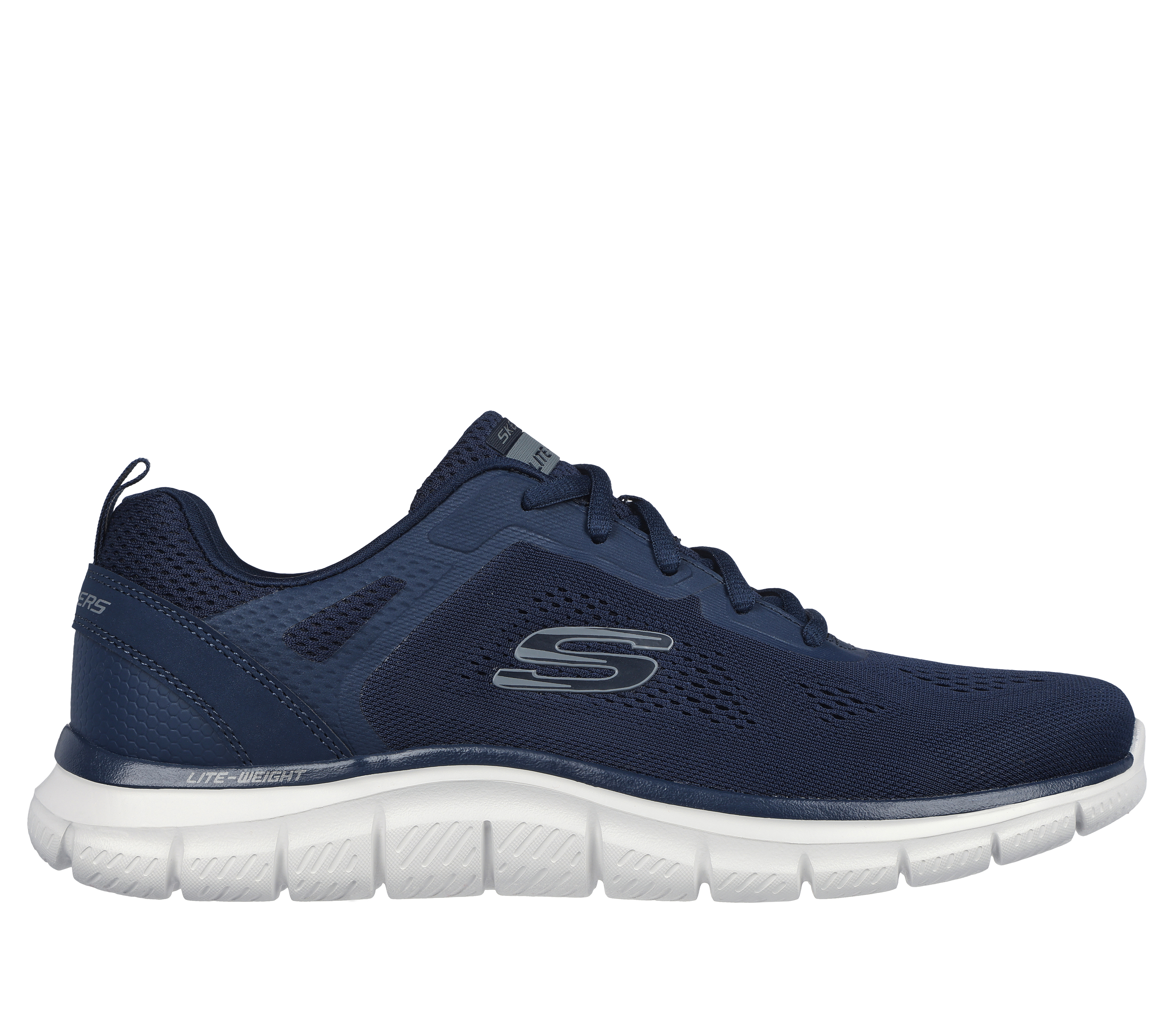 Skechers Men's Track - Broader Sneaker in Navy Blue, Size 9.5 | Textile/Synthetic, Vegan, Machine Washable