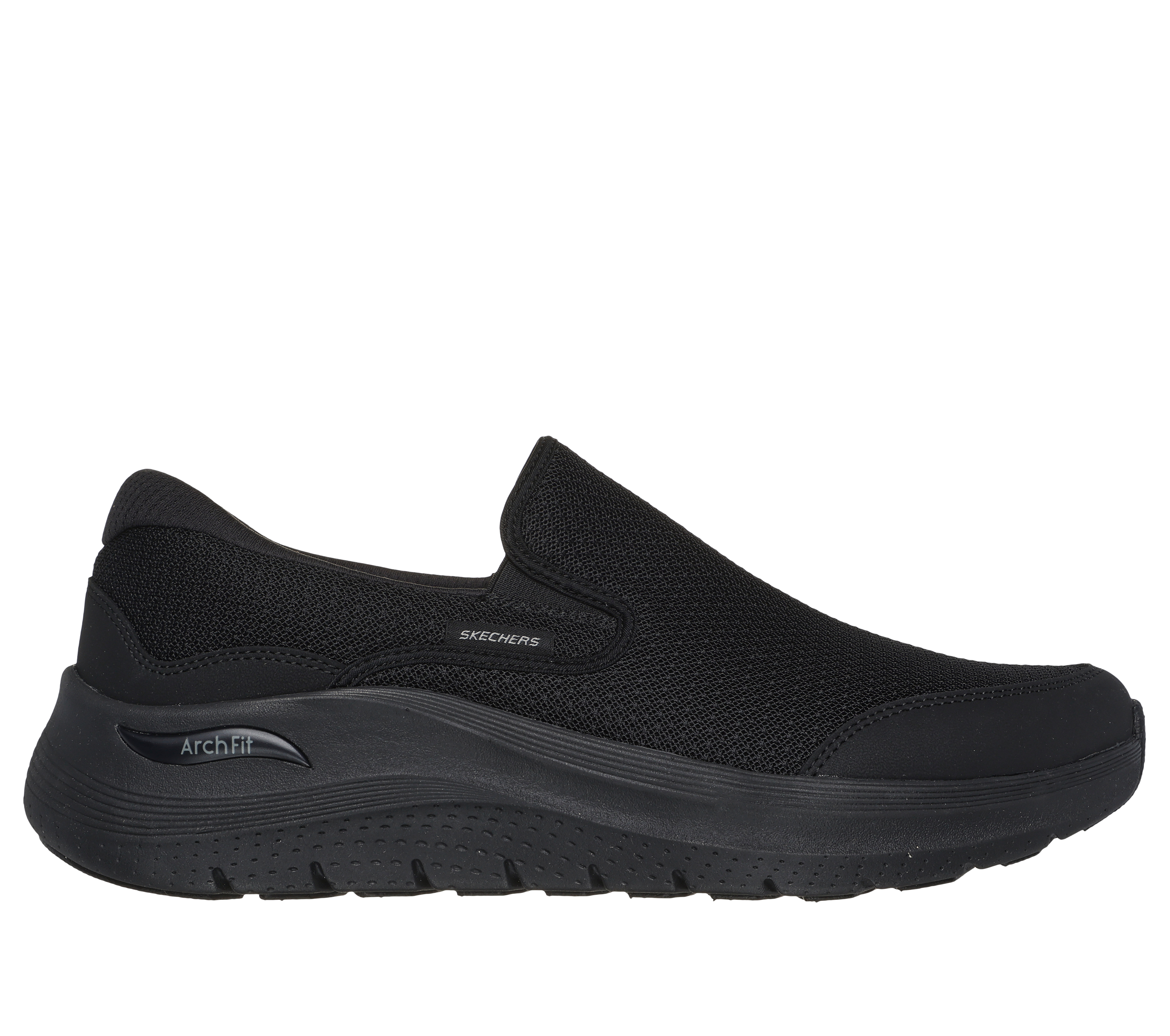 Skechers Men's Arch Fit 2.0 - Vallo Sneaker in Black, Size 12 | Textile/Leather, Vegan