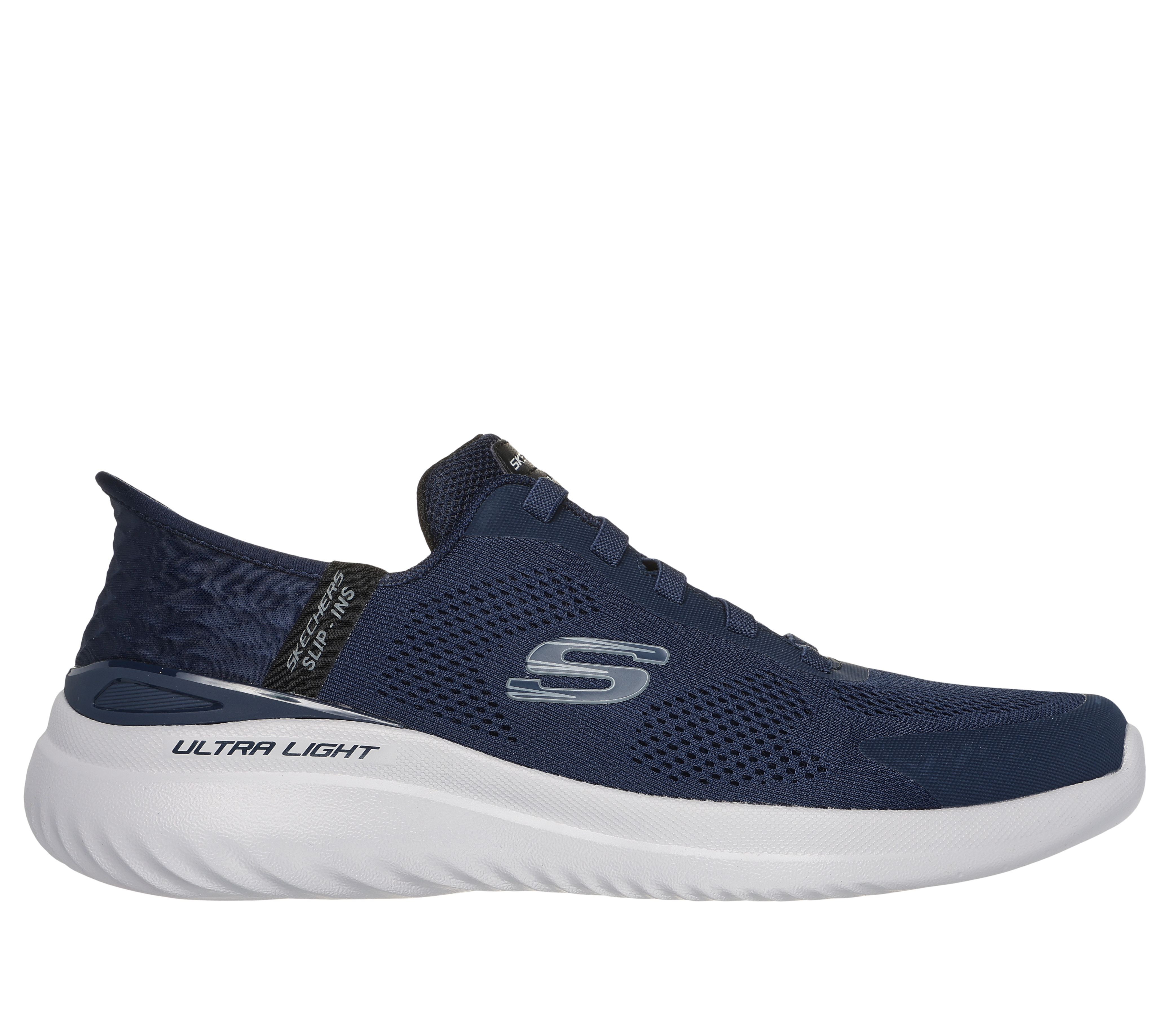 Skechers Men's Slip-ins: Bounder 2.0 - Emerged Sneaker in Navy Blue, Size 7 Wide | Textile/Synthetic, Vegan, Machine Washable