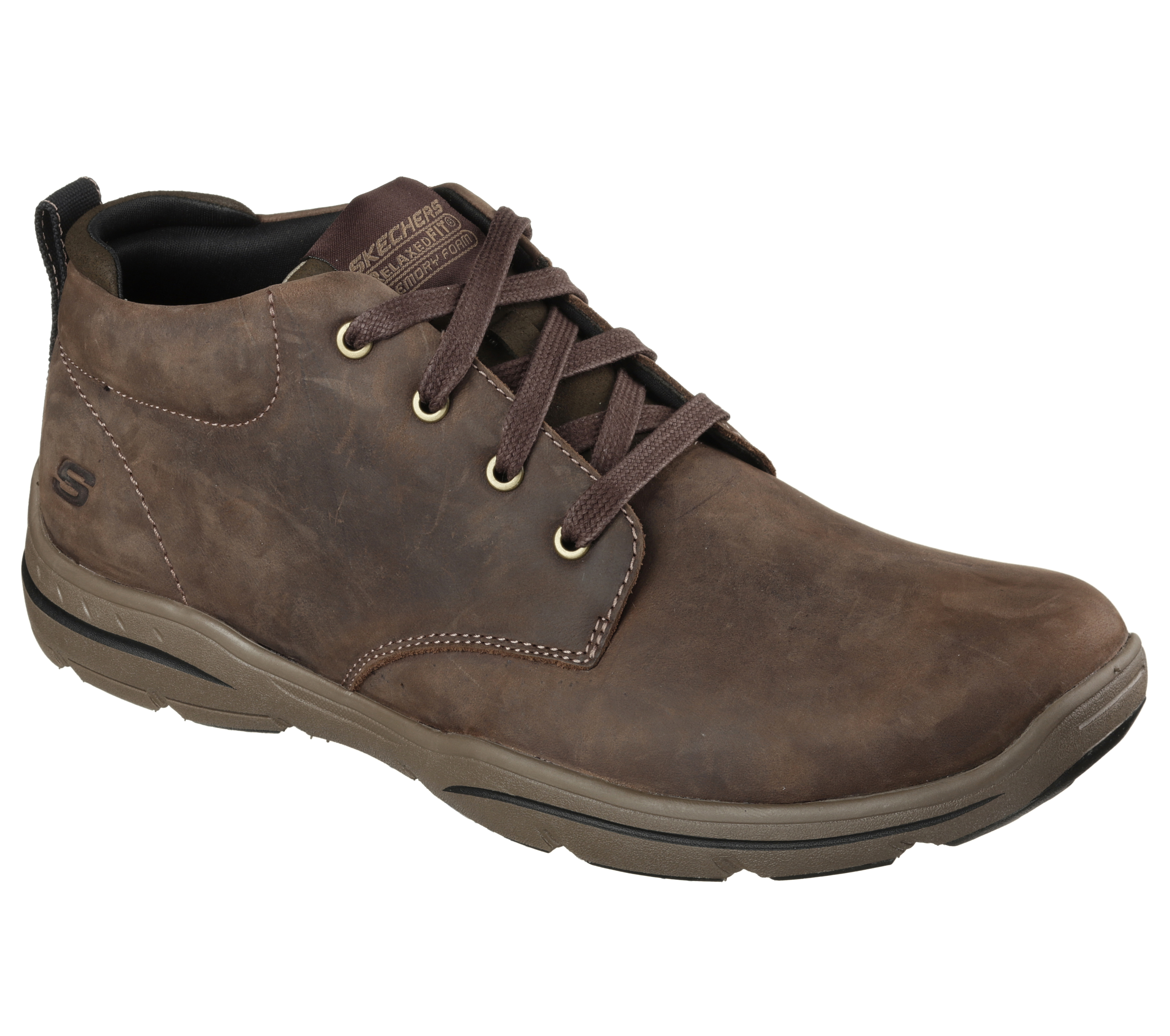 Skechers Men's Relaxed Fit: Harper - Melden Sneaker in Chocolate, Size 8 | Leather/Synthetic/Textile