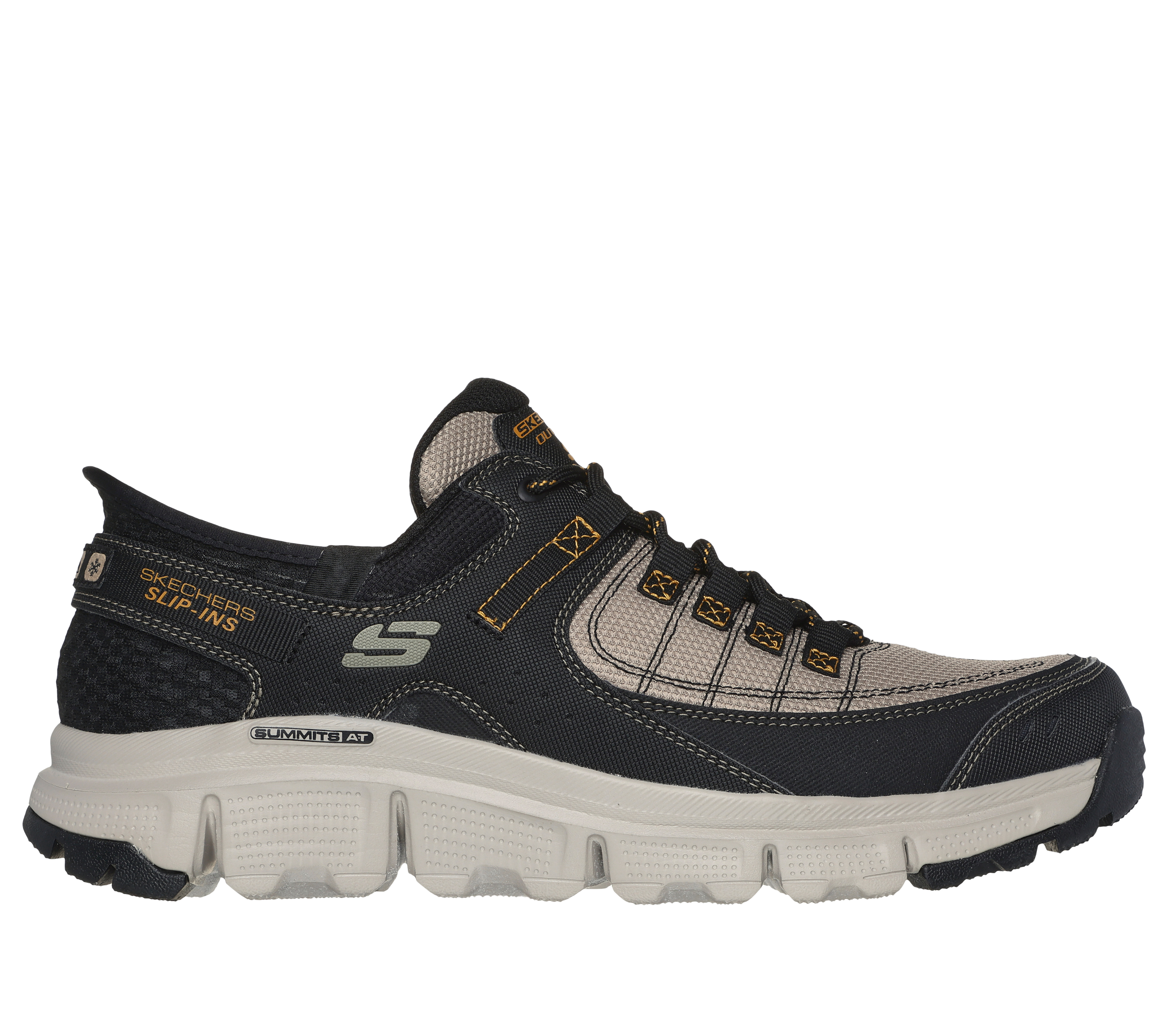 Skechers Men's Slip-ins: Summits AT Sneaker in Taupe/Black, Size 8 | Textile/Synthetic