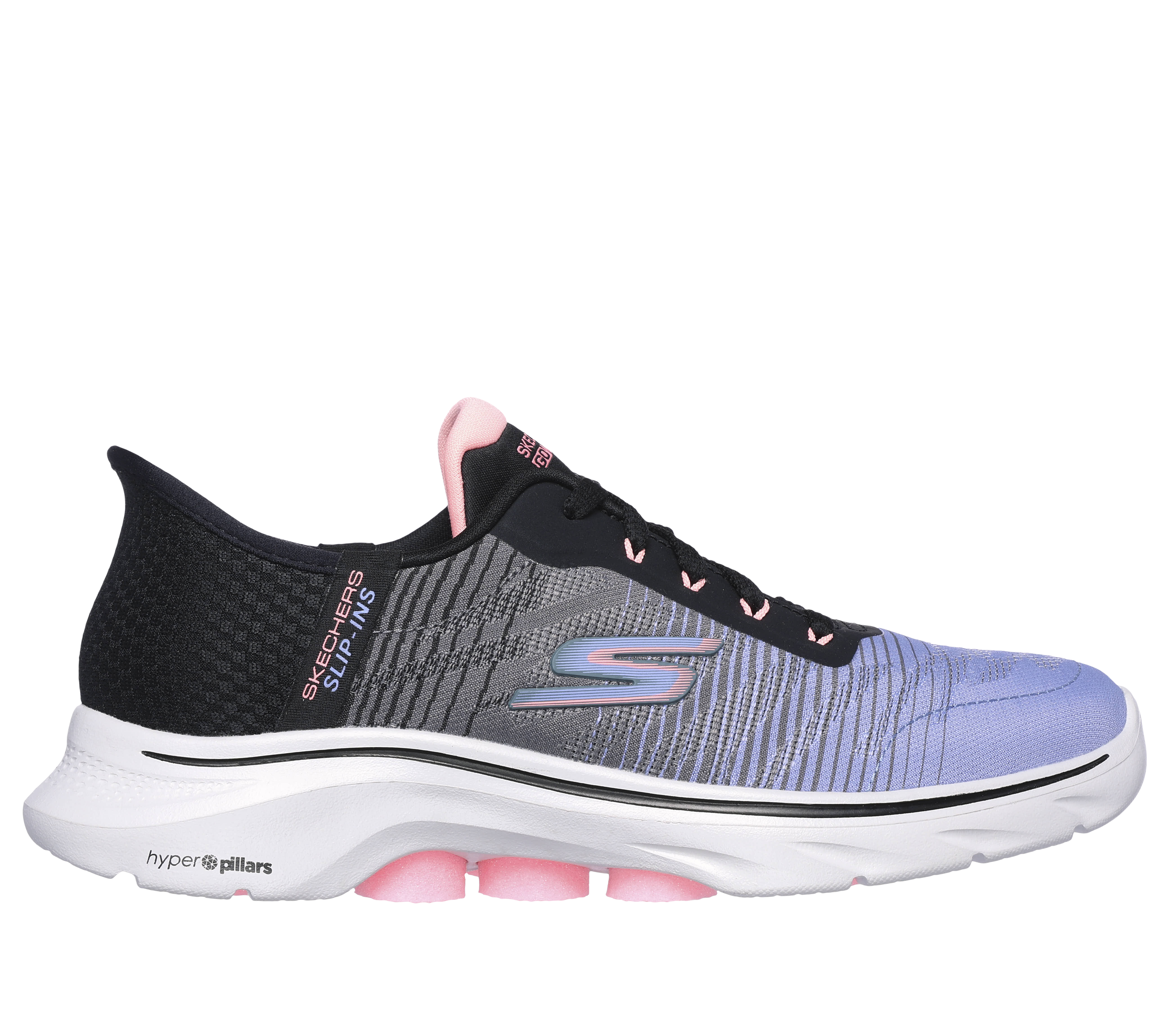 Skechers Women's Slip-ins: GO WALK 7 - Adel Sneaker in Black, Size 5 | Textile/Synthetic, Machine Washable