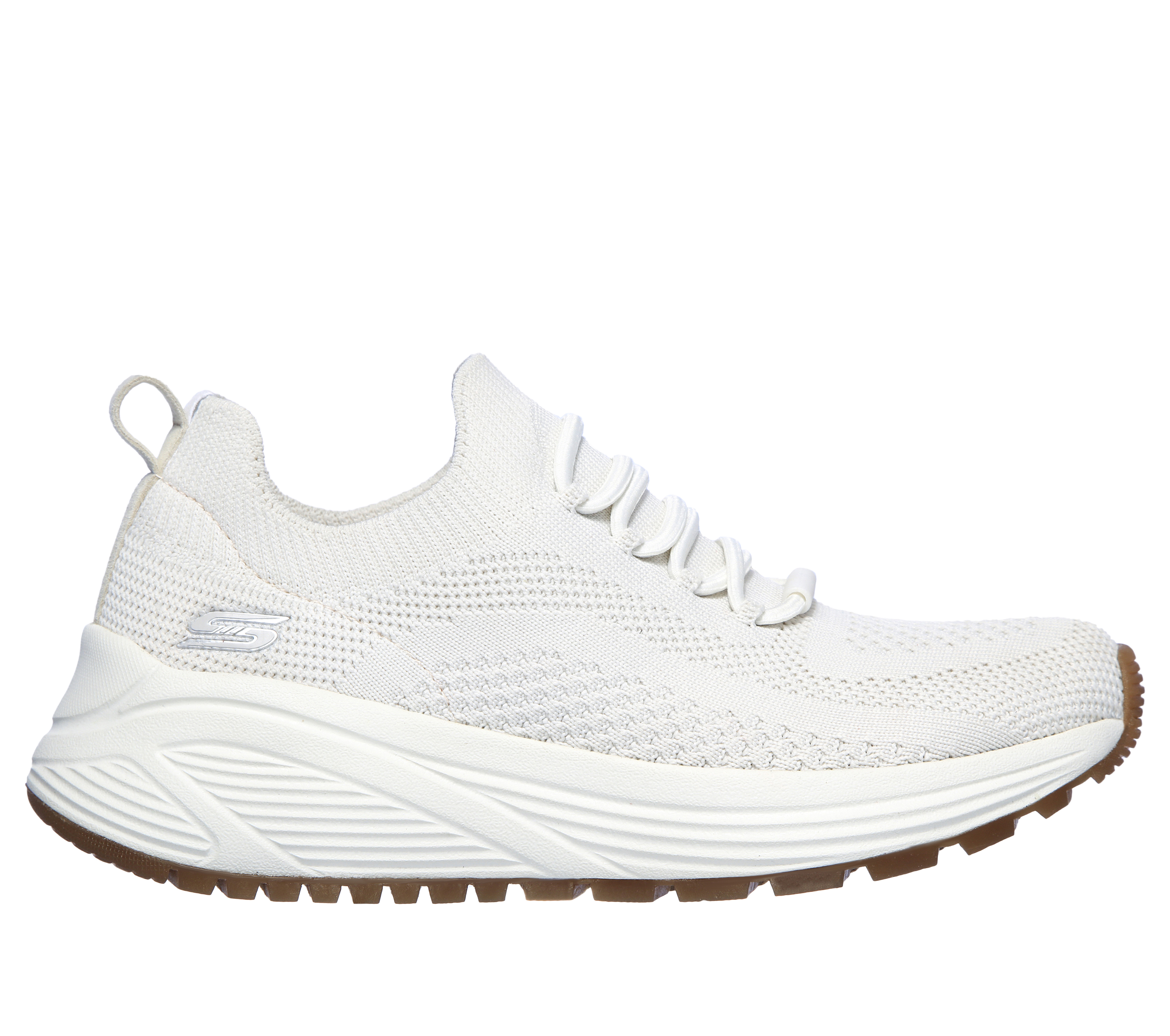 Skechers Women's BOBS Sport Sparrow 2.0 - Allegiance Crew Sneaker in Off White, Size 7 | Textile/Synthetic, Vegan, Machine Washable