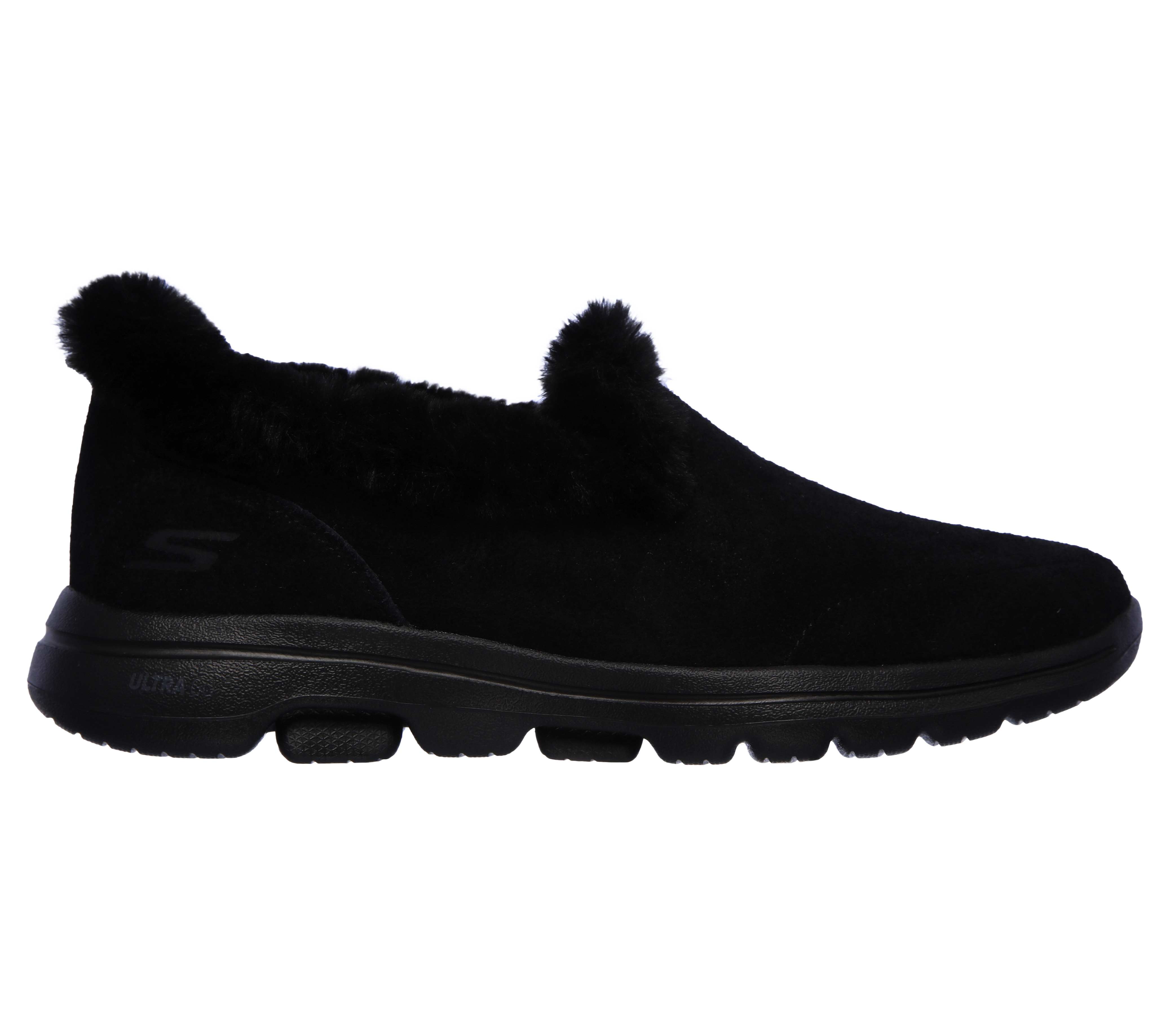 skechers go walk faux fur shoes