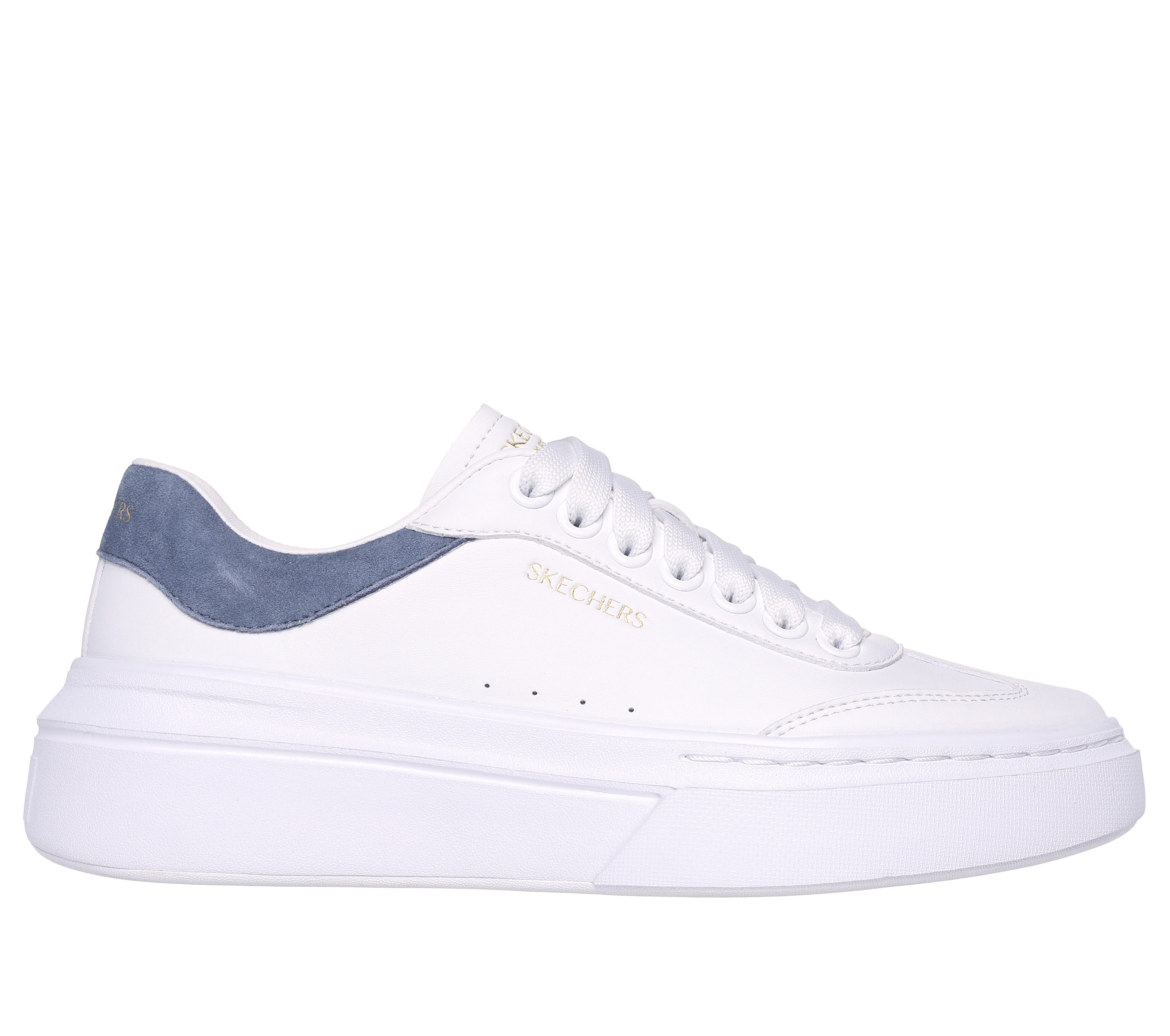 Skechers Women's Cordova Classic Sneaker in White/Blue, Size 3.5 | Synthetic/Leather