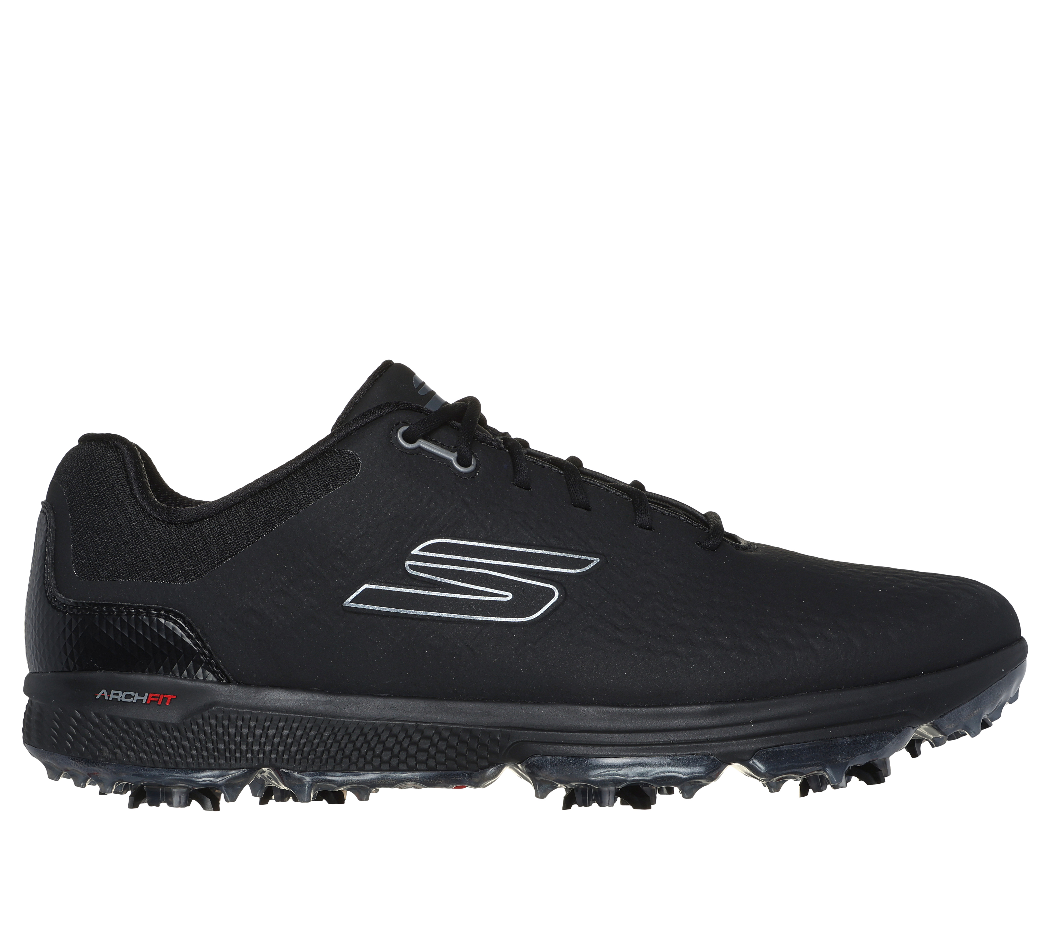 Skechers Men's GO GOLF PRO 6 Golf Shoes in Black, Size 9 | Textile/Synthetic, Arch Fit